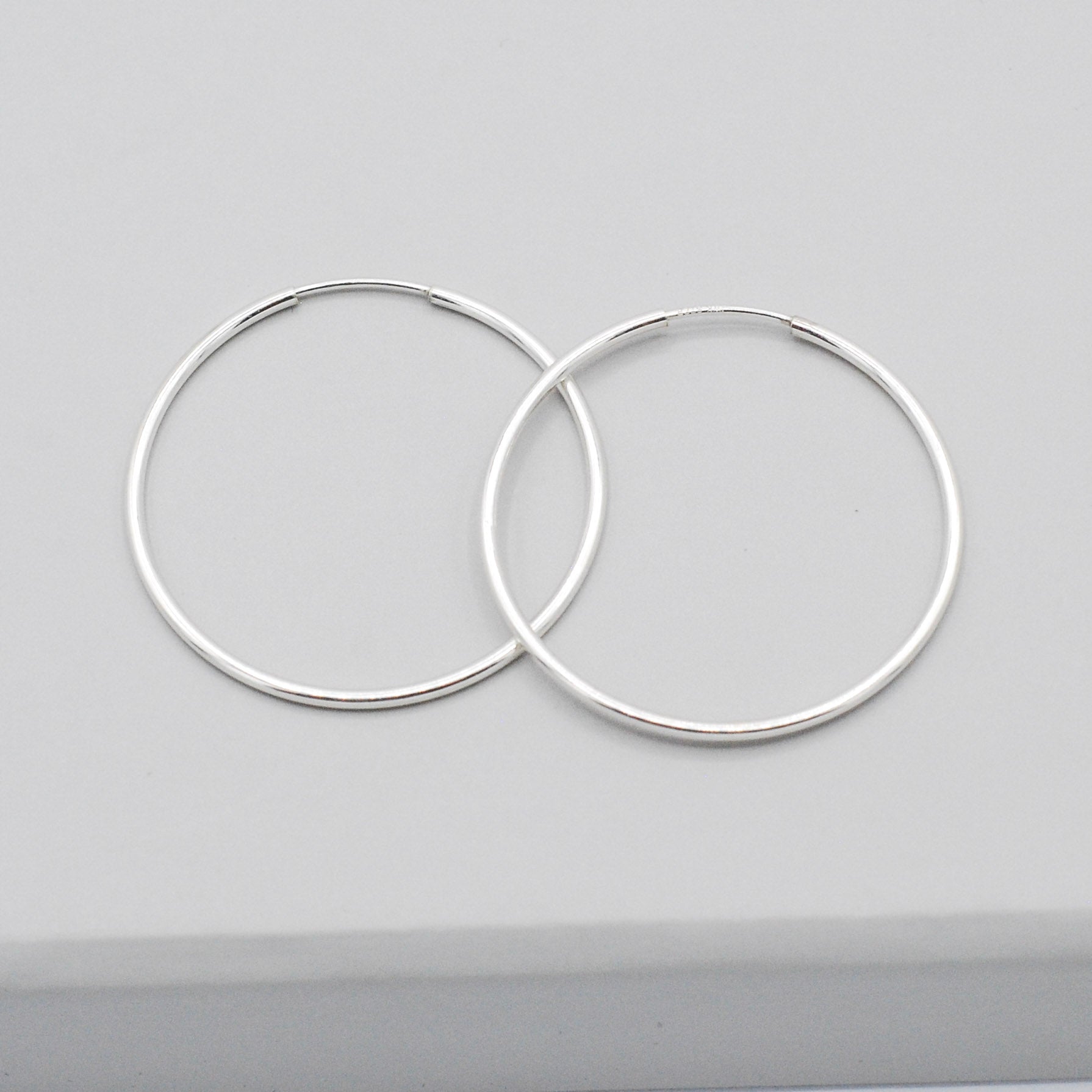 Large Sterling Silver Endless Hoop Earrings - Jewel Ya