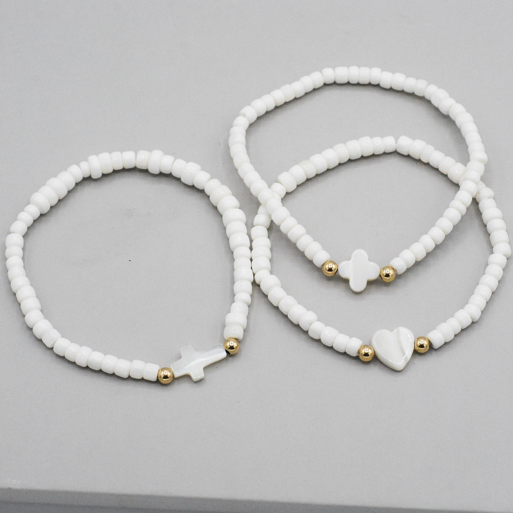 White Shell & Mother of Pearl Bracelet - Jewel Ya