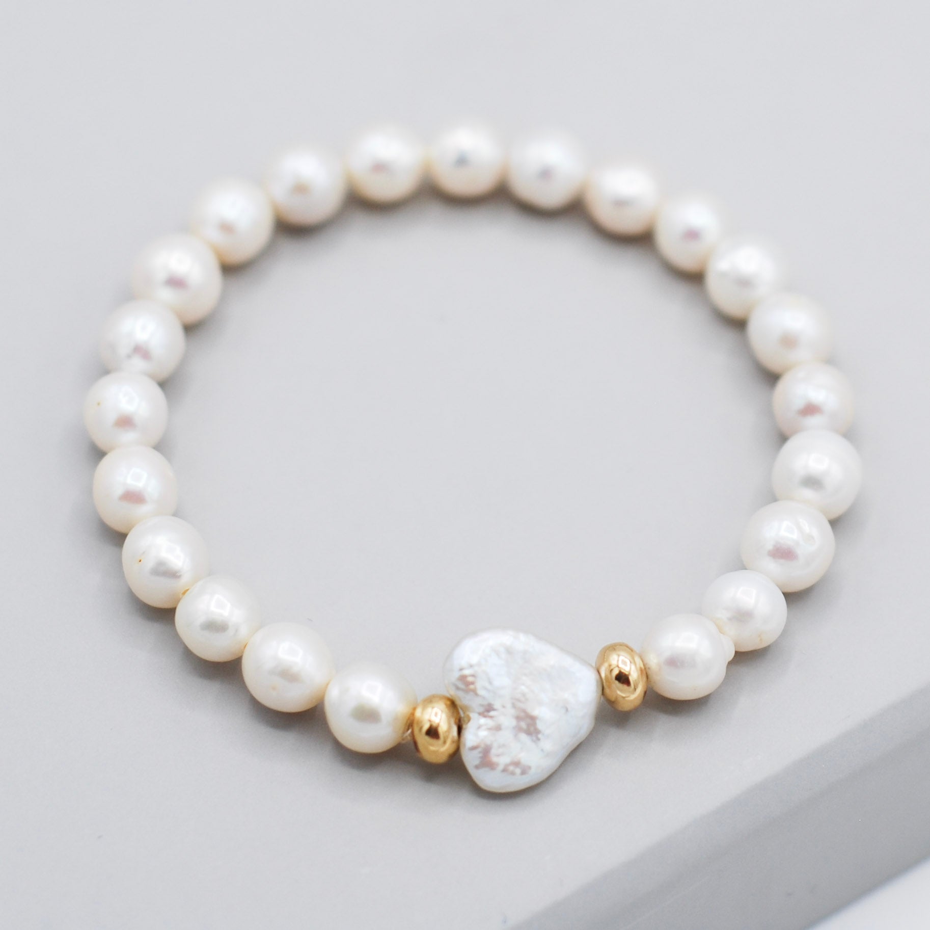 Freshwater Pearl Heart Bracelet - Jewel Ya