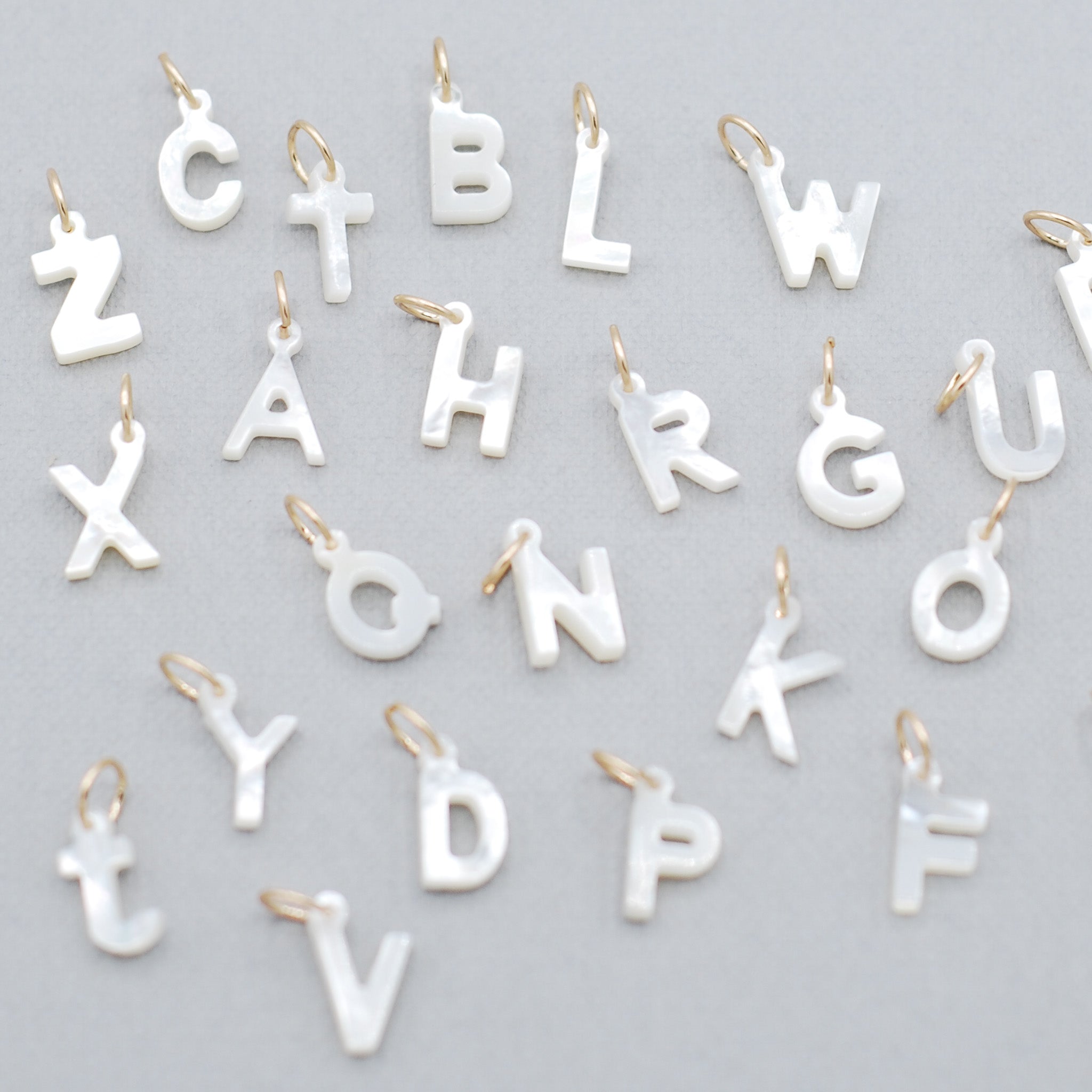 Mother of Pearl Initial Alphabet Charm - Jewel Ya