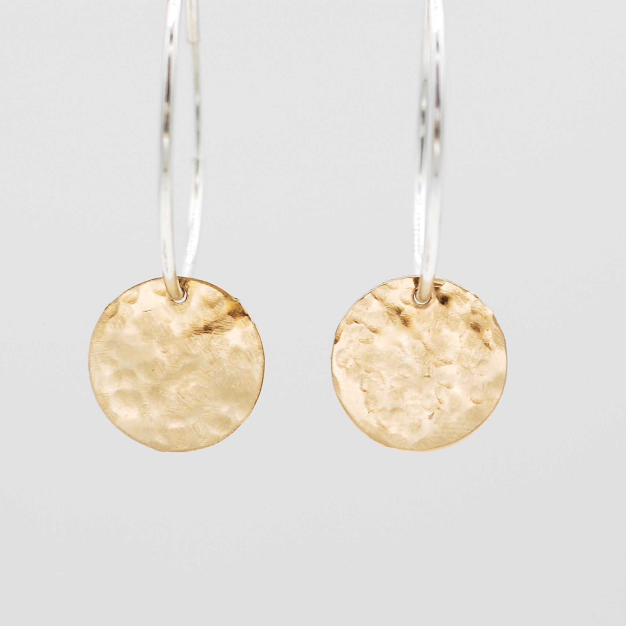 Hoops & 14k Gold Filled Hammered Hoop Drops - Jewel Ya