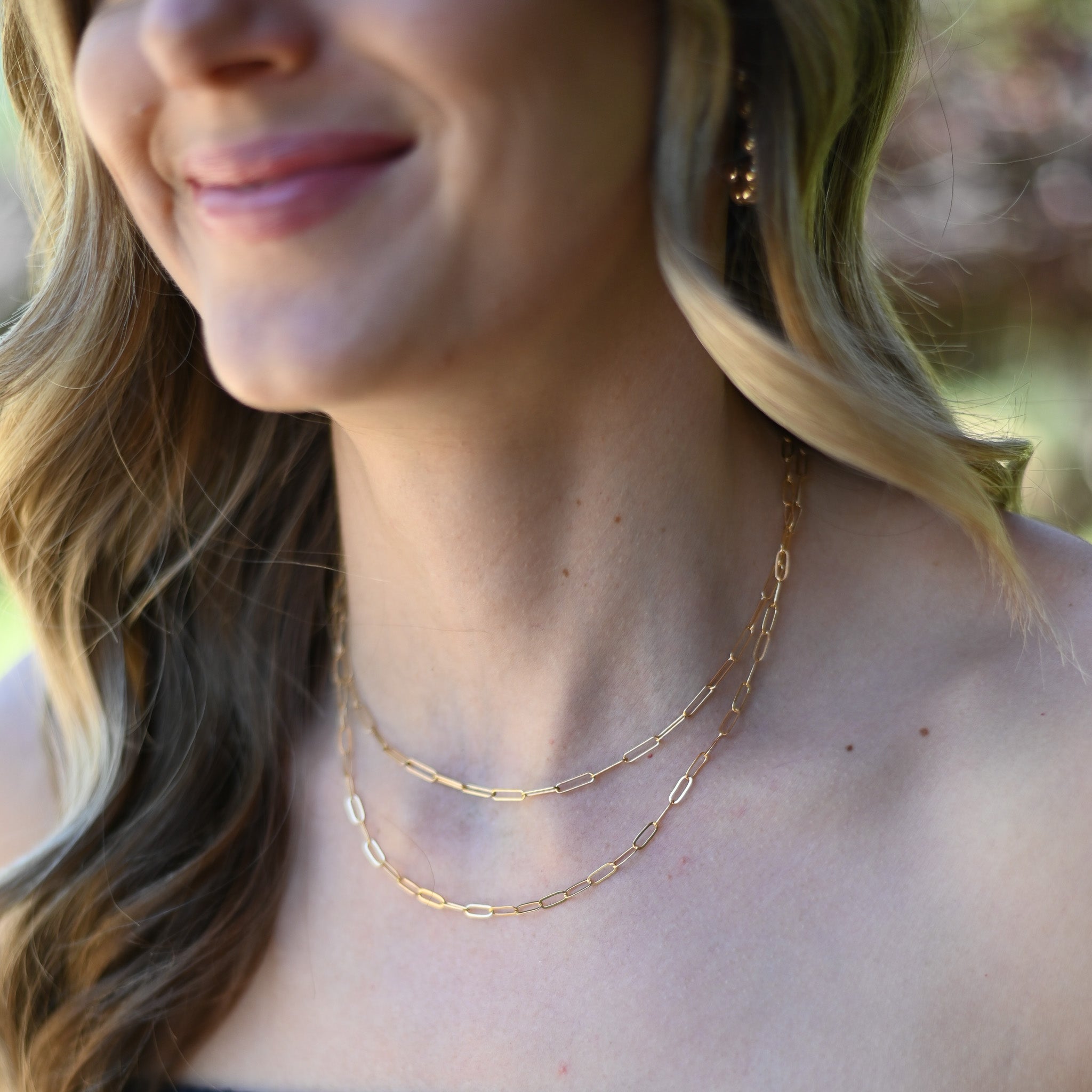 14k Gold Filled Medium Paper Clip Layering Chain - Jewel Ya