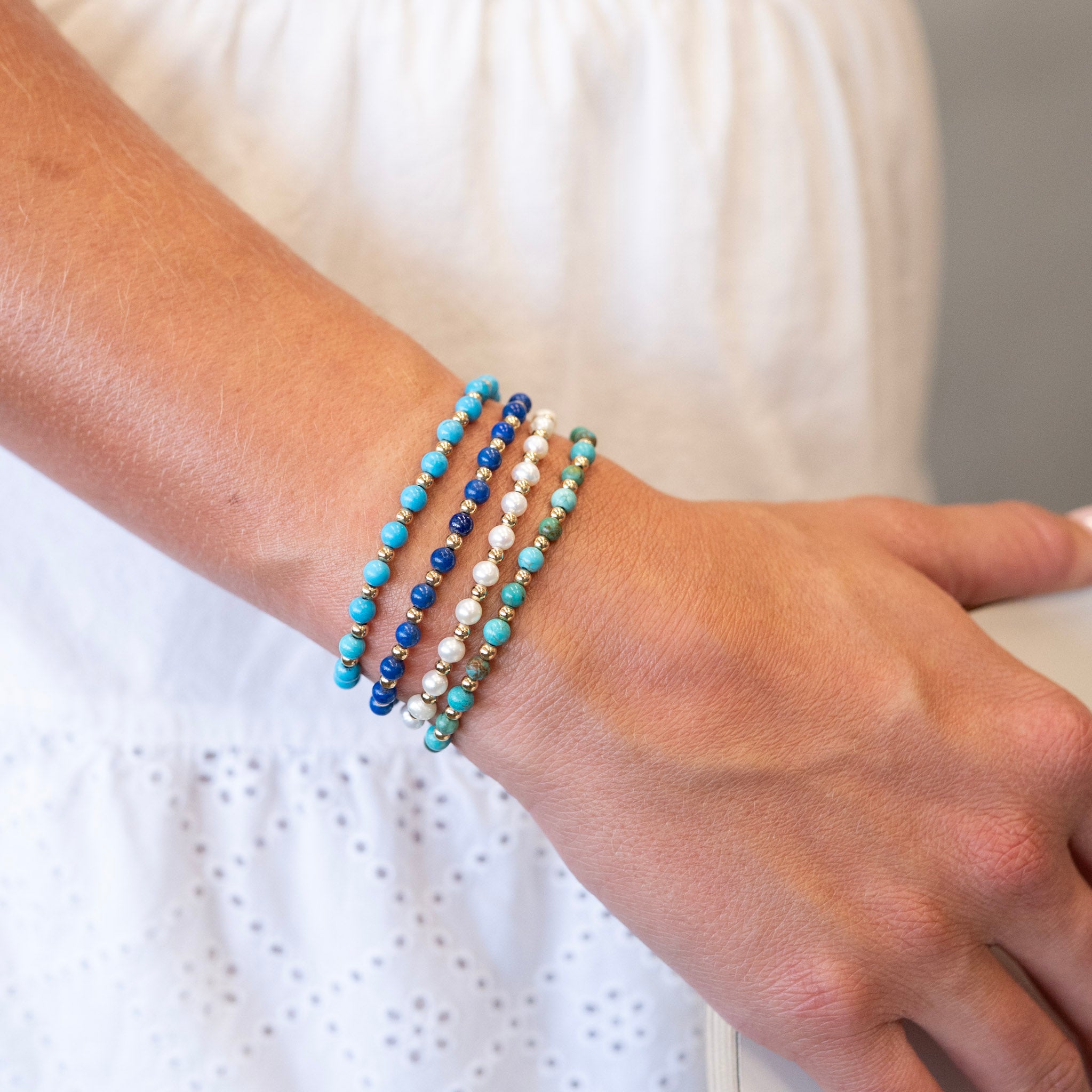 4mm Freshwater Pearl & Beaded Lux Bracelet
