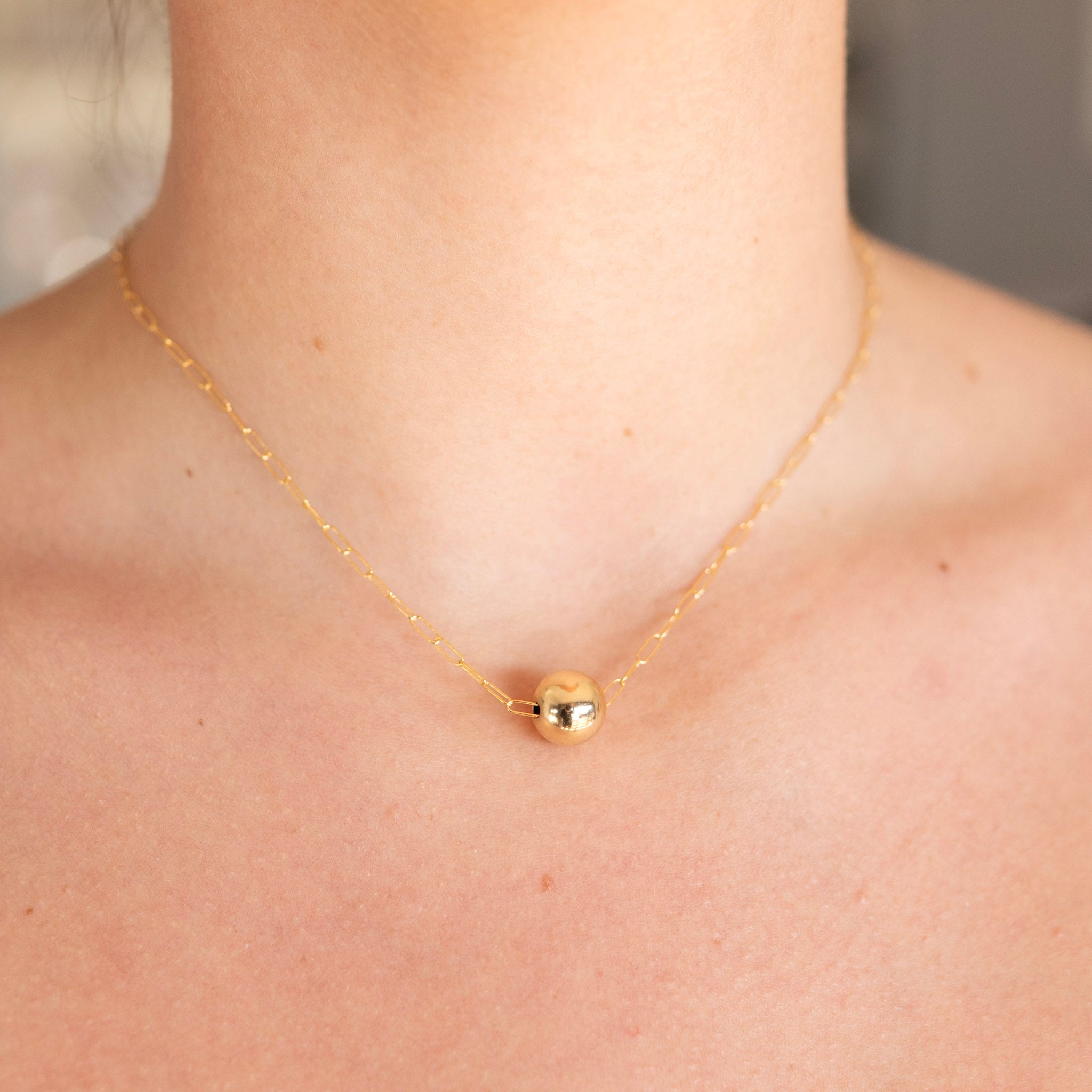 14k Gold Filled Paperclip & Beaded Lux Necklace - Jewel Ya