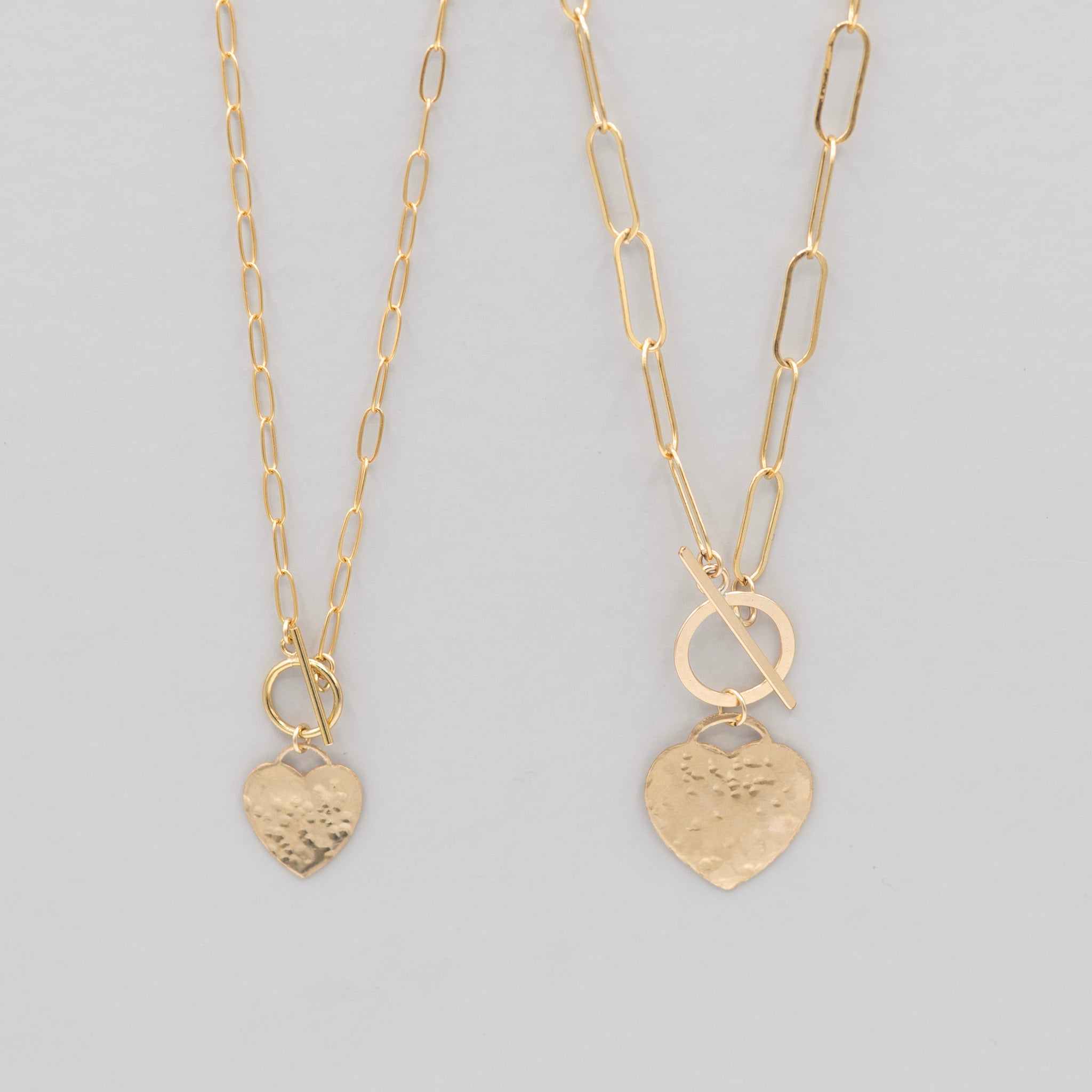 14k Gold Filled Heart Toggle Necklace