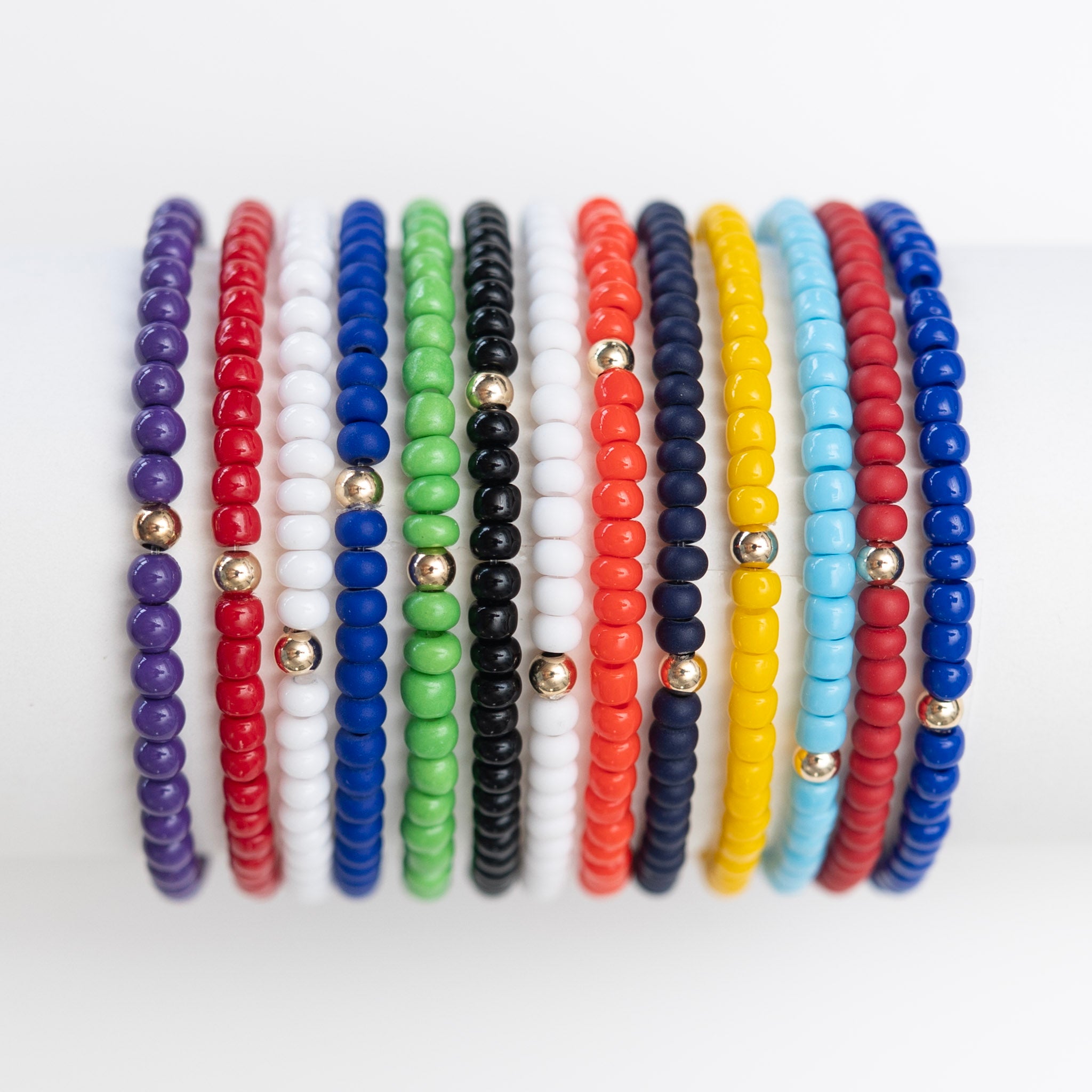 Game Day Stacker Seed Bead Bracelet