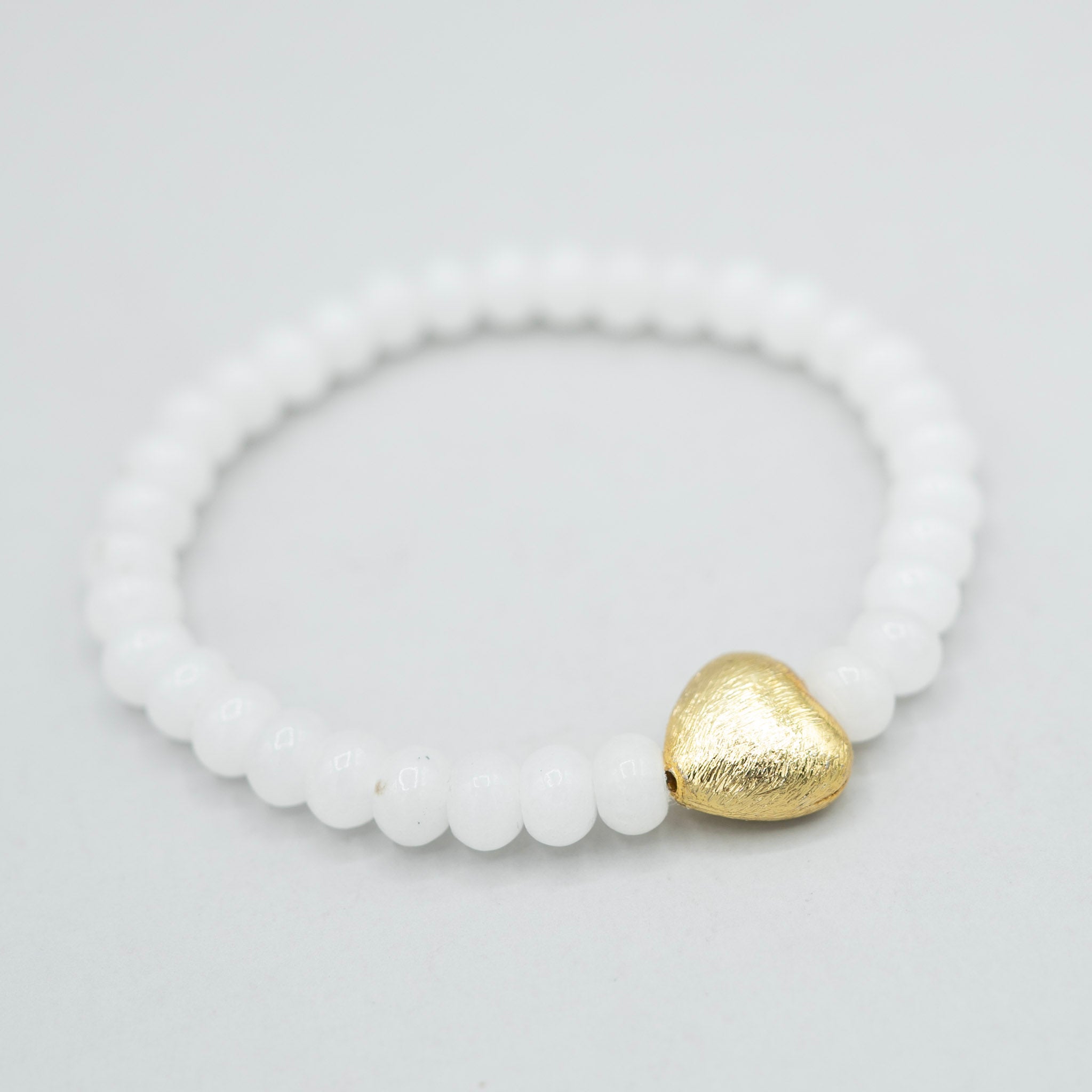 6mm Gemstone Puffy Heart Bracelet
