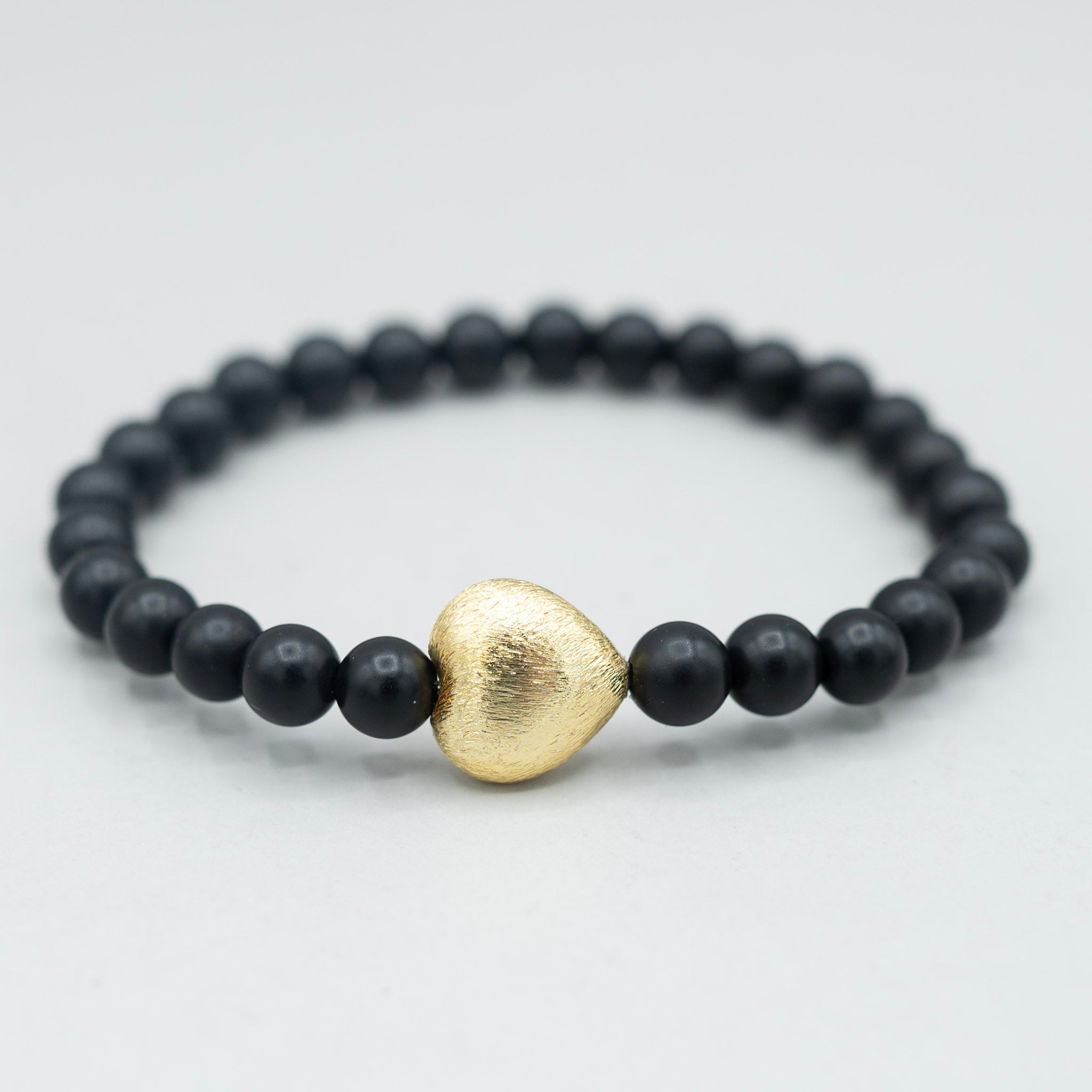 6mm Gemstone Puffy Heart Bracelet