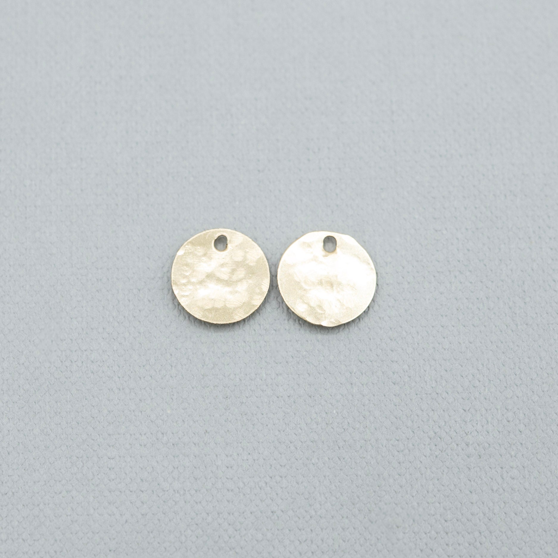 14k Gold Filled Hammered Disc Hoop Drops - Jewel Ya