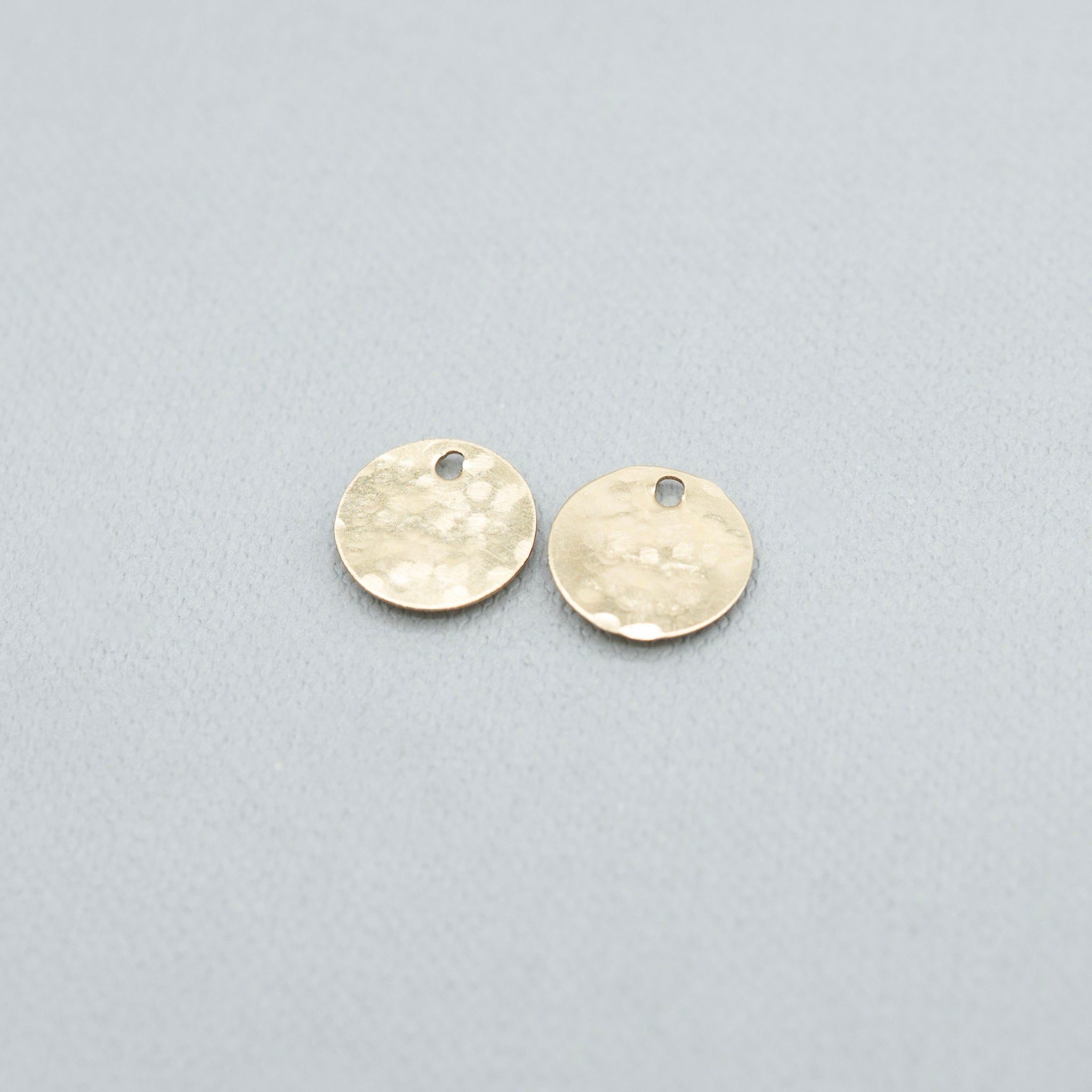 14k Gold Filled Hammered Disc Hoop Drops - Jewel Ya