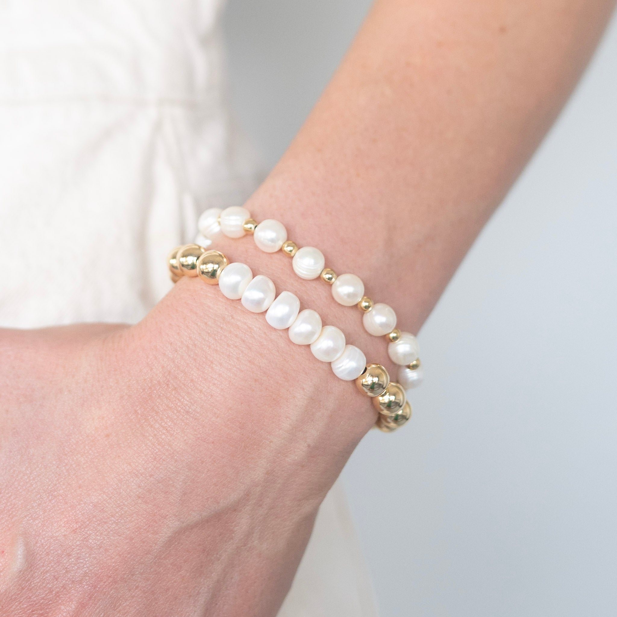 10mm Custom Milestone Freshwater Pearl & Beaded Lux Bracelet - Jewel Ya