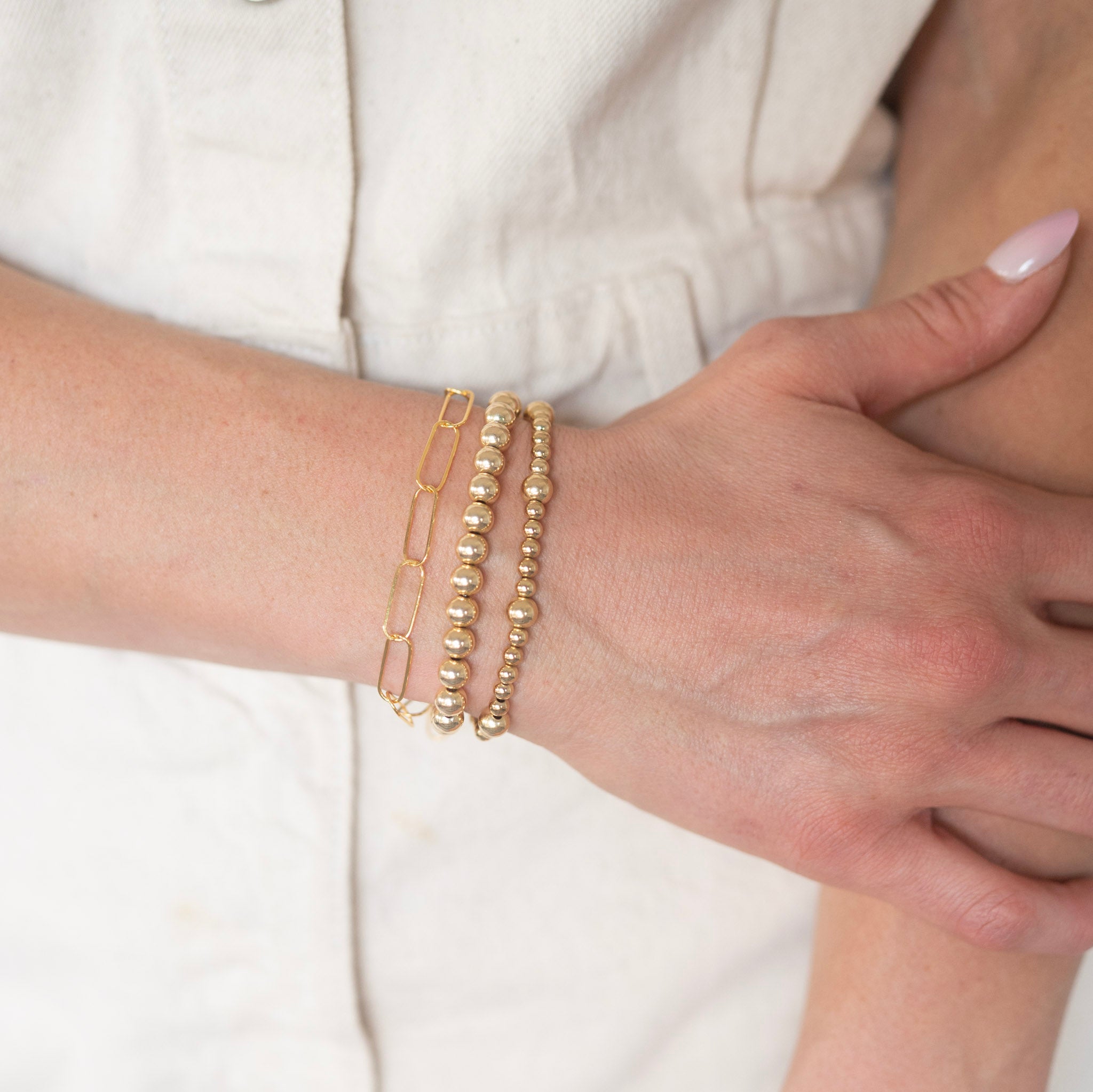 4mm Beaded Lux Station Bracelet
