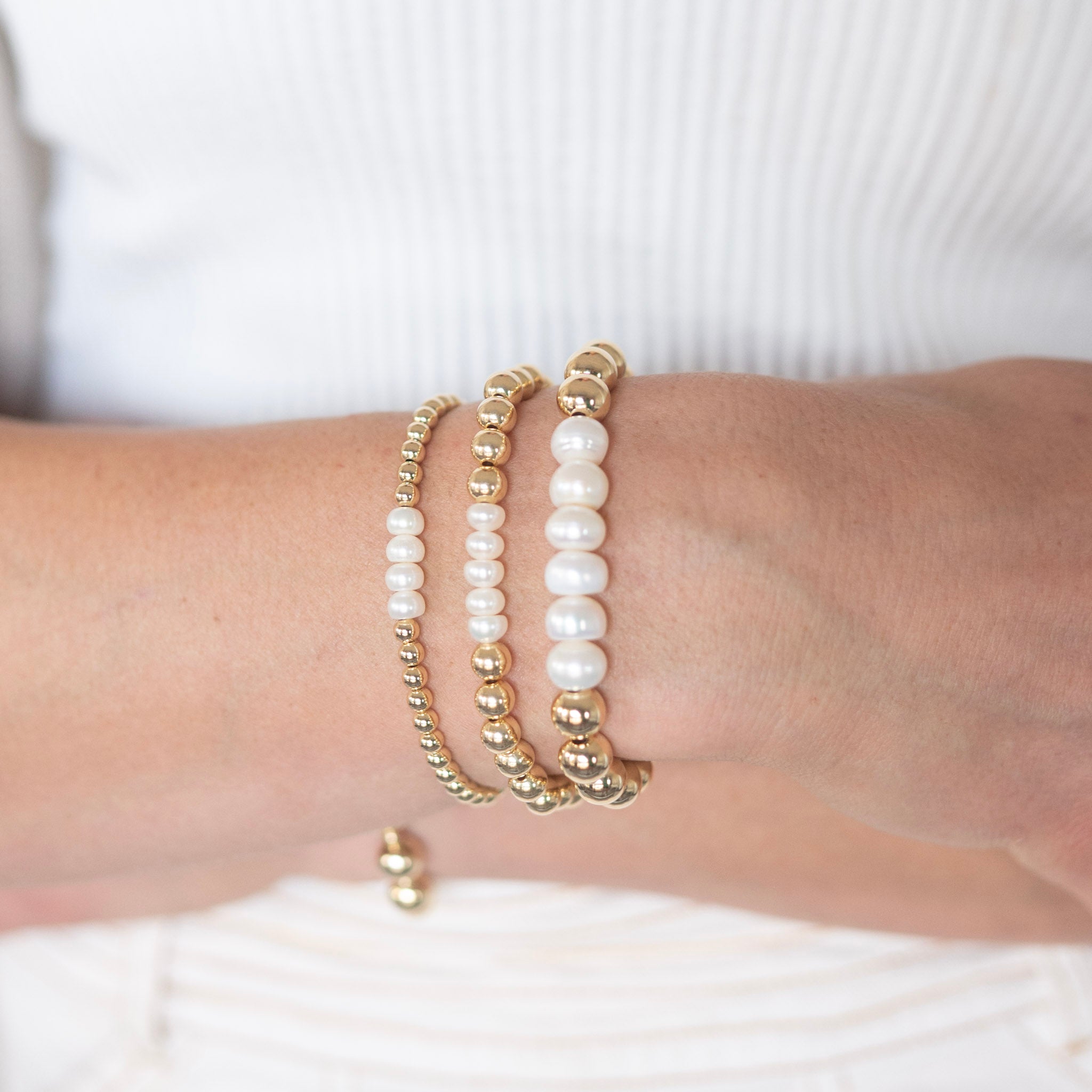 10mm Custom Milestone Freshwater Pearl & Beaded Lux Bracelet - Jewel Ya