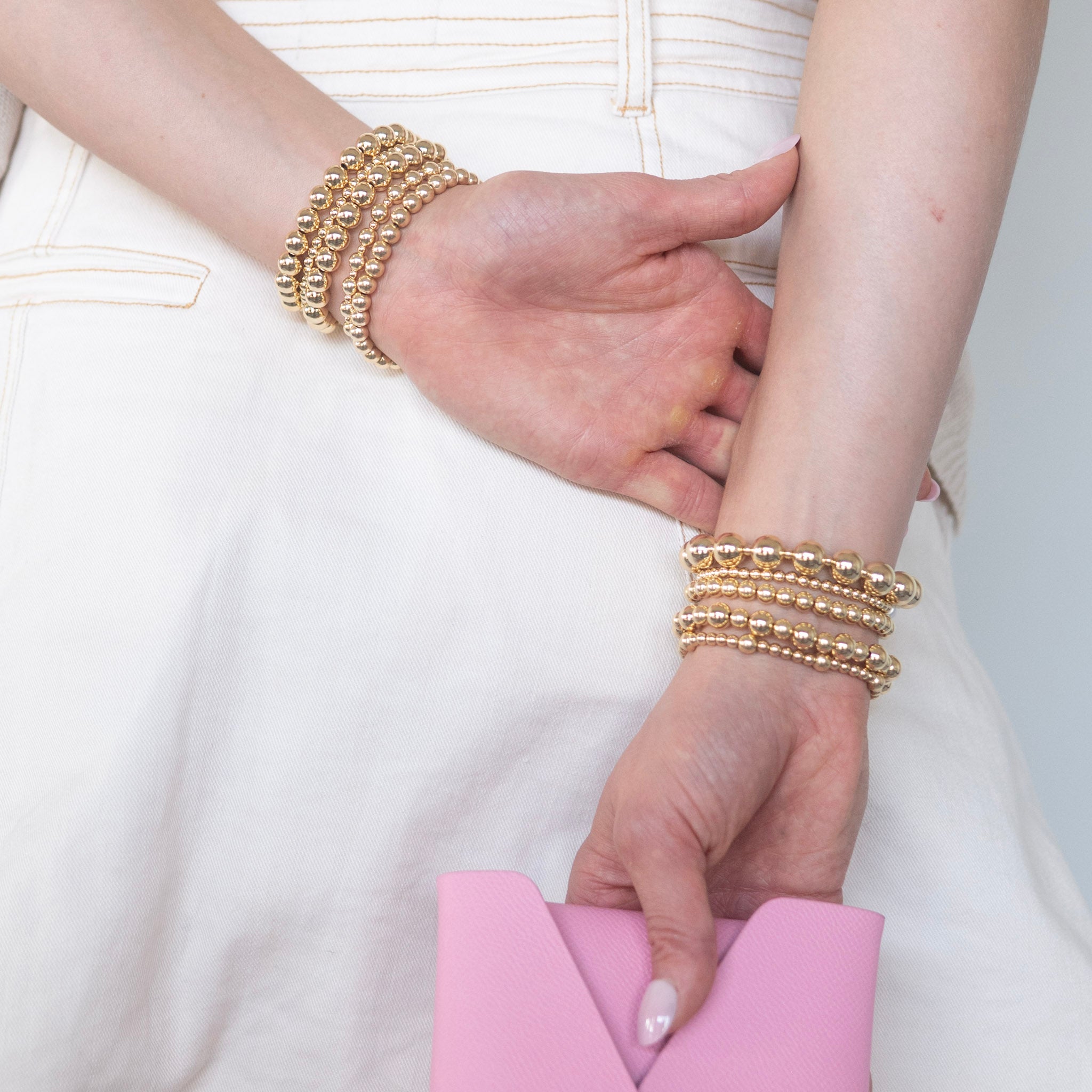 6mm Alternating 14k Gold Filled Beaded Bracelet