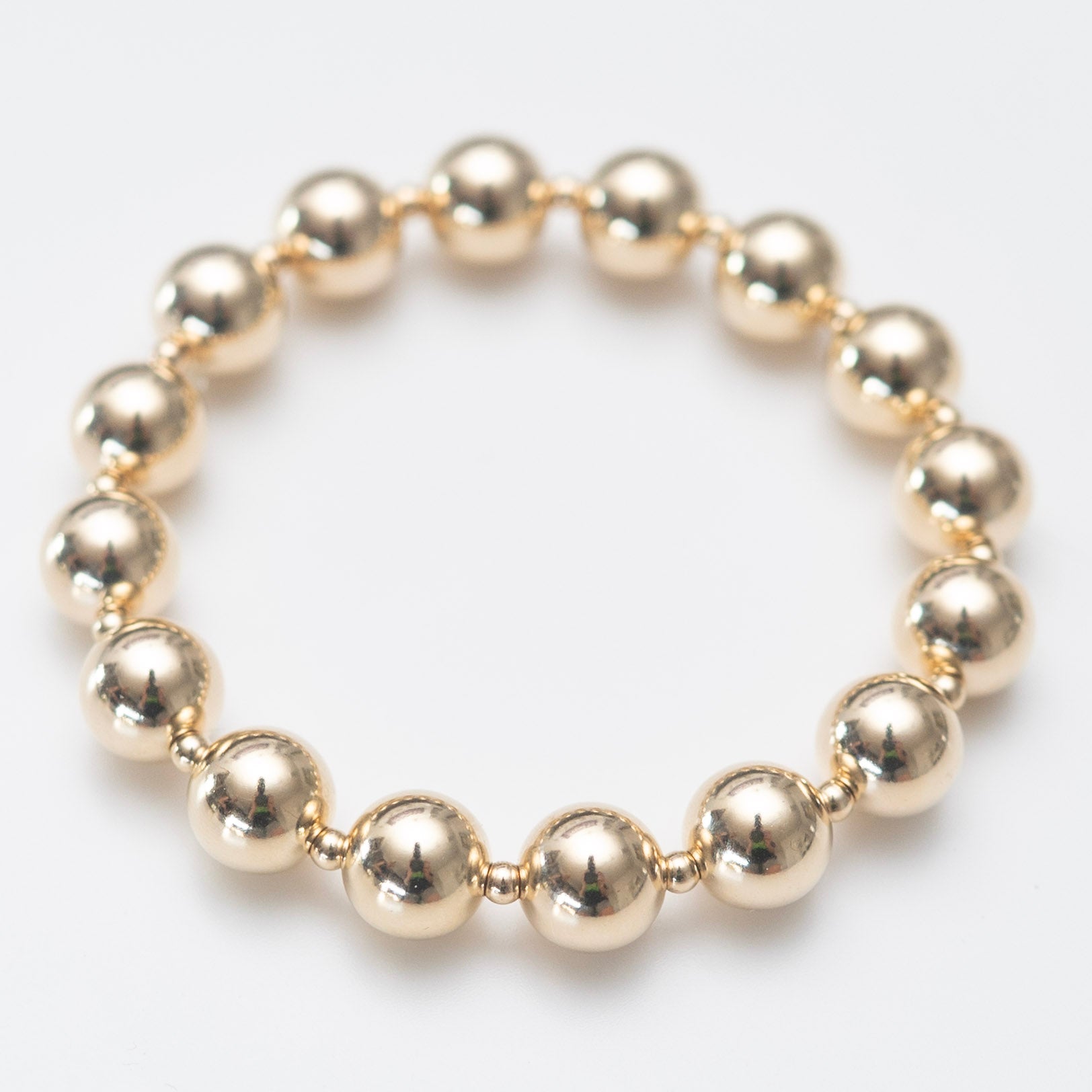 10mm Alternating 14k Gold Filled Beaded Bracelet