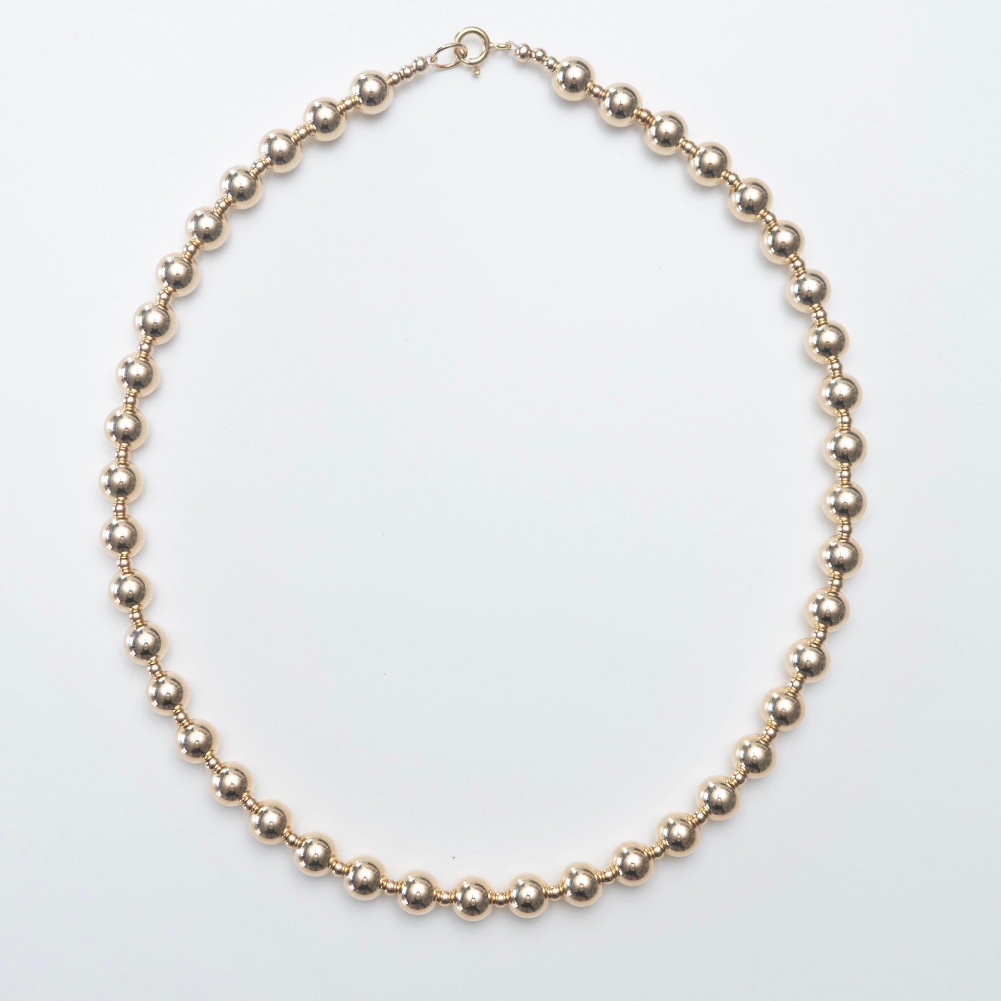8mm 14k Gold Filled Alternating Beaded Lux Necklace