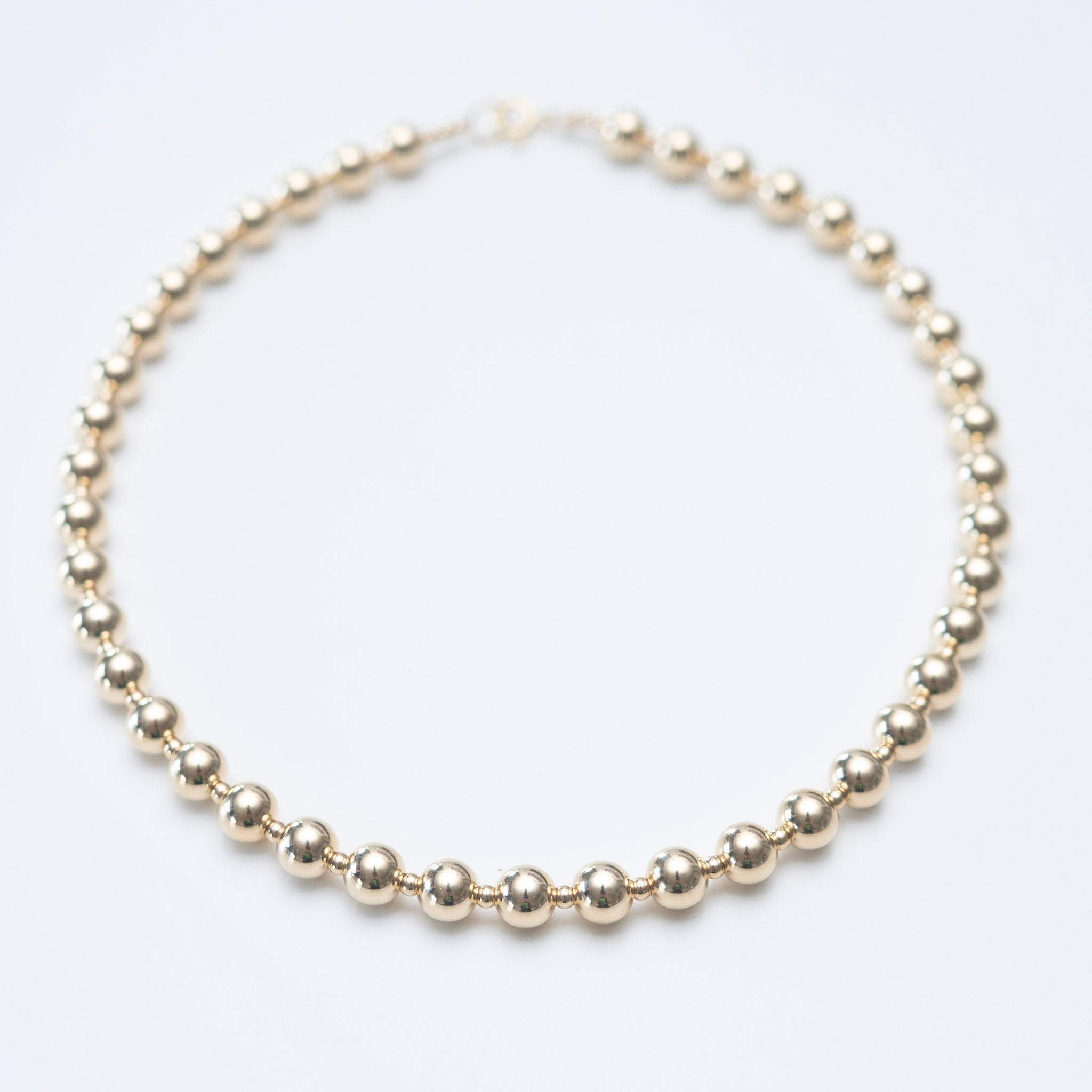 8mm 14k Gold Filled Alternating Beaded Lux Necklace