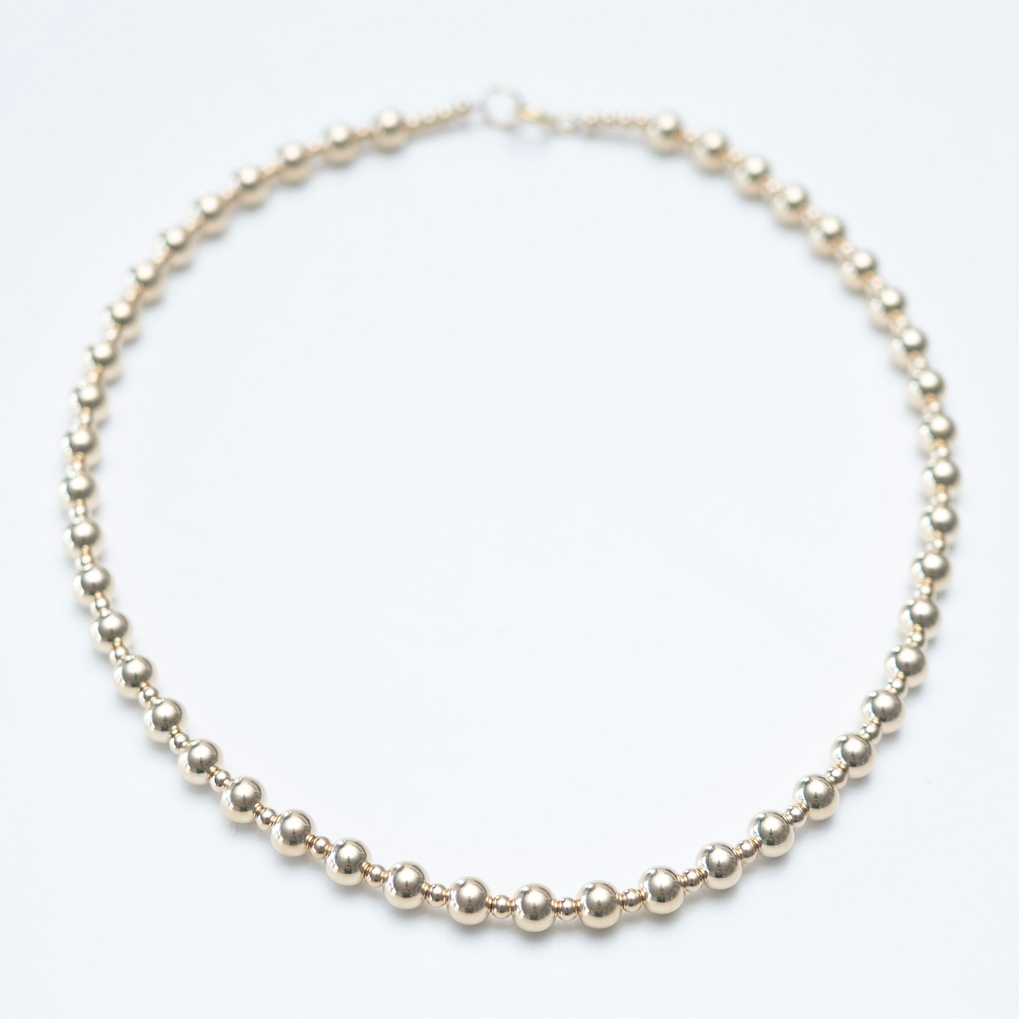 6mm 14k Gold Filled Alternating Beaded Lux Necklace - Jewel Ya