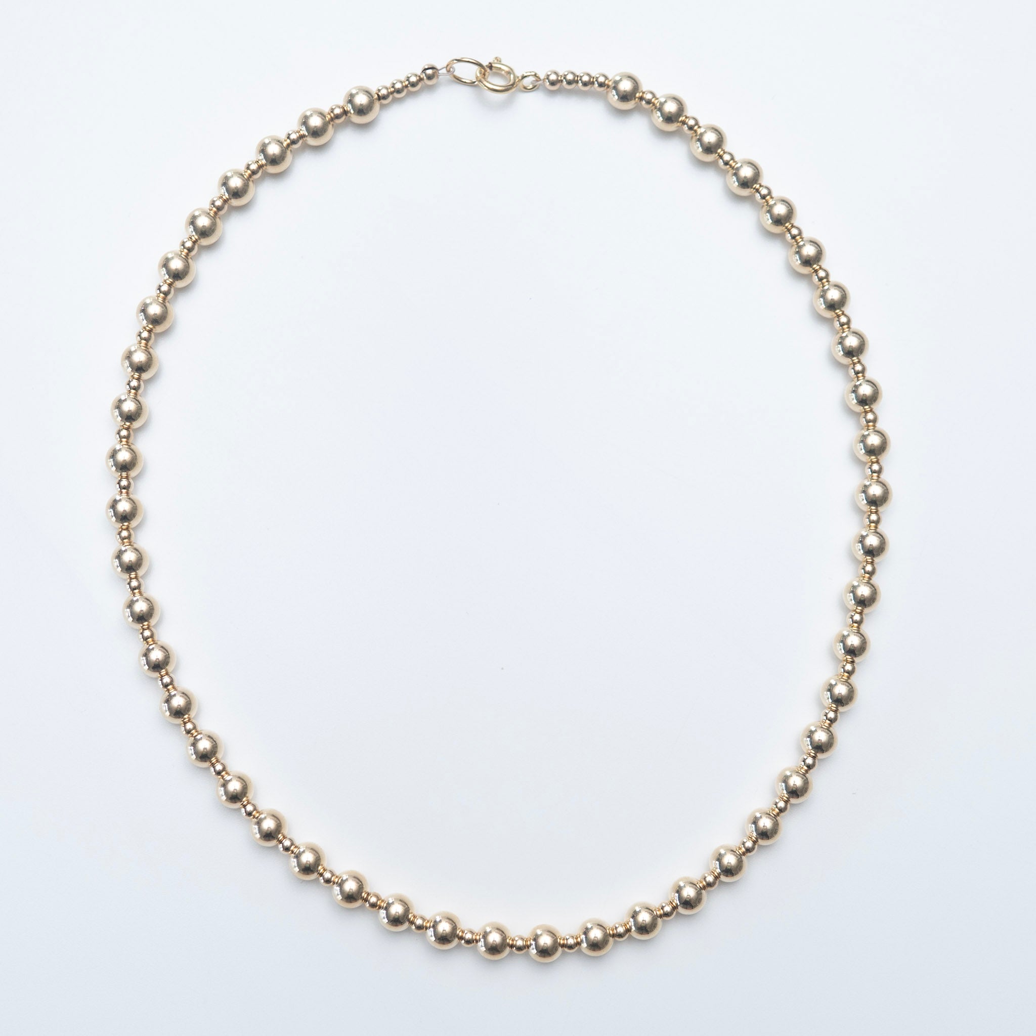 6mm 14k Gold Filled Alternating Beaded Lux Necklace - Jewel Ya