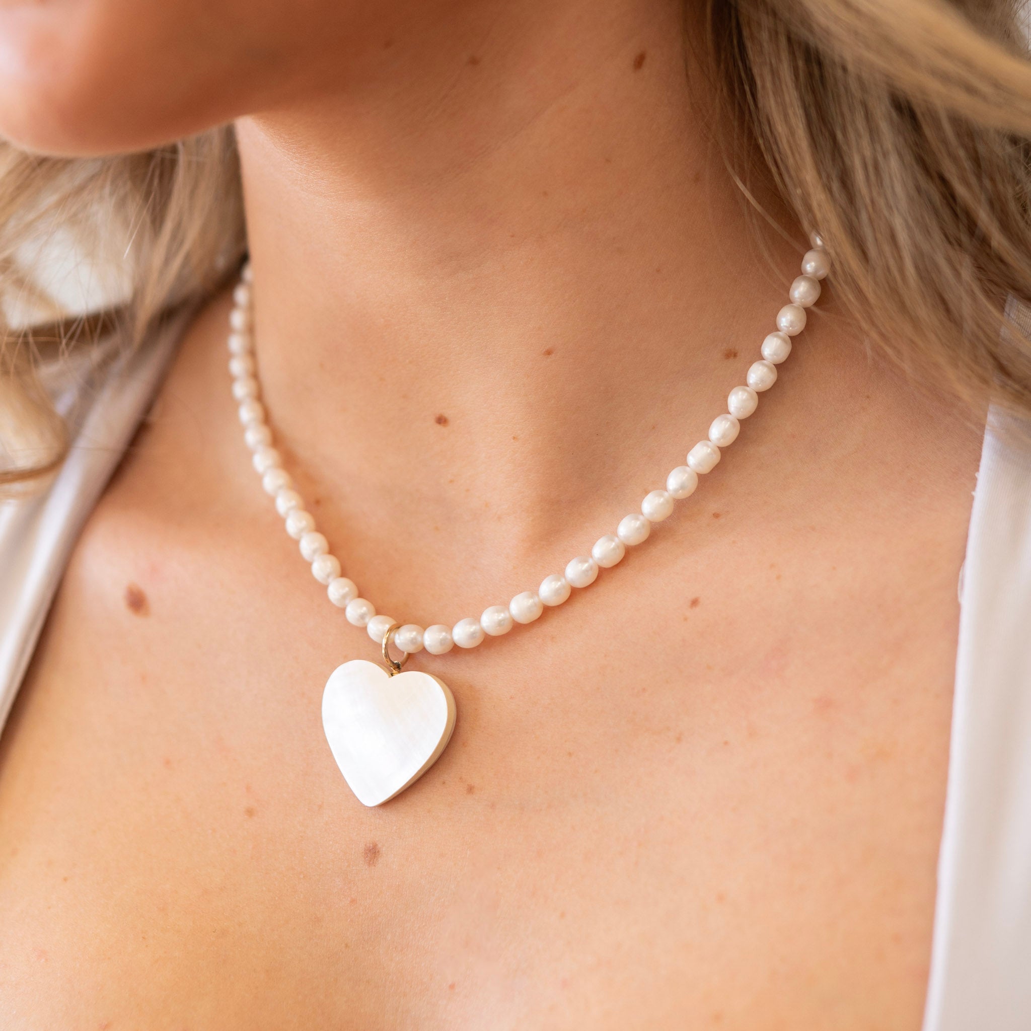 Freshwater Pearl & Shell Heart Beaded Necklace