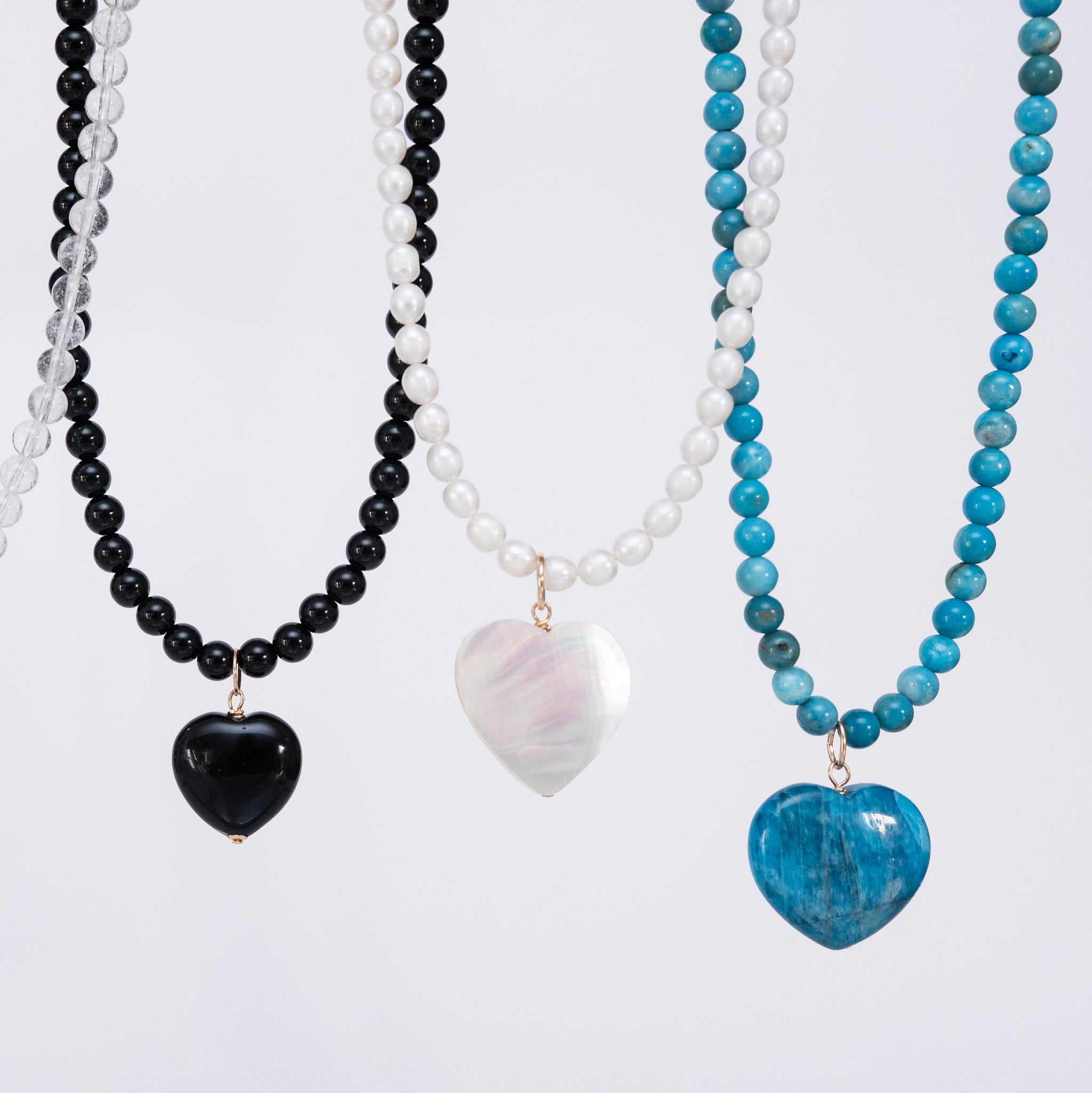 Freshwater Pearl & Shell Heart Beaded Necklace - Jewel Ya