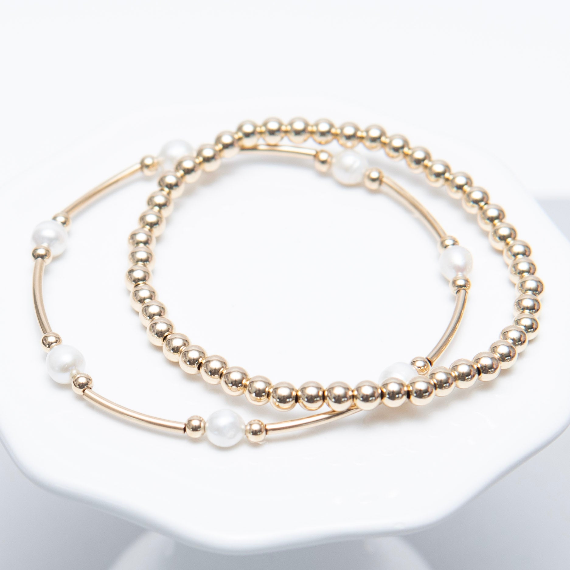 June Freshwater Pearl Beaded Lux Tube Bracelet - Jewel Ya