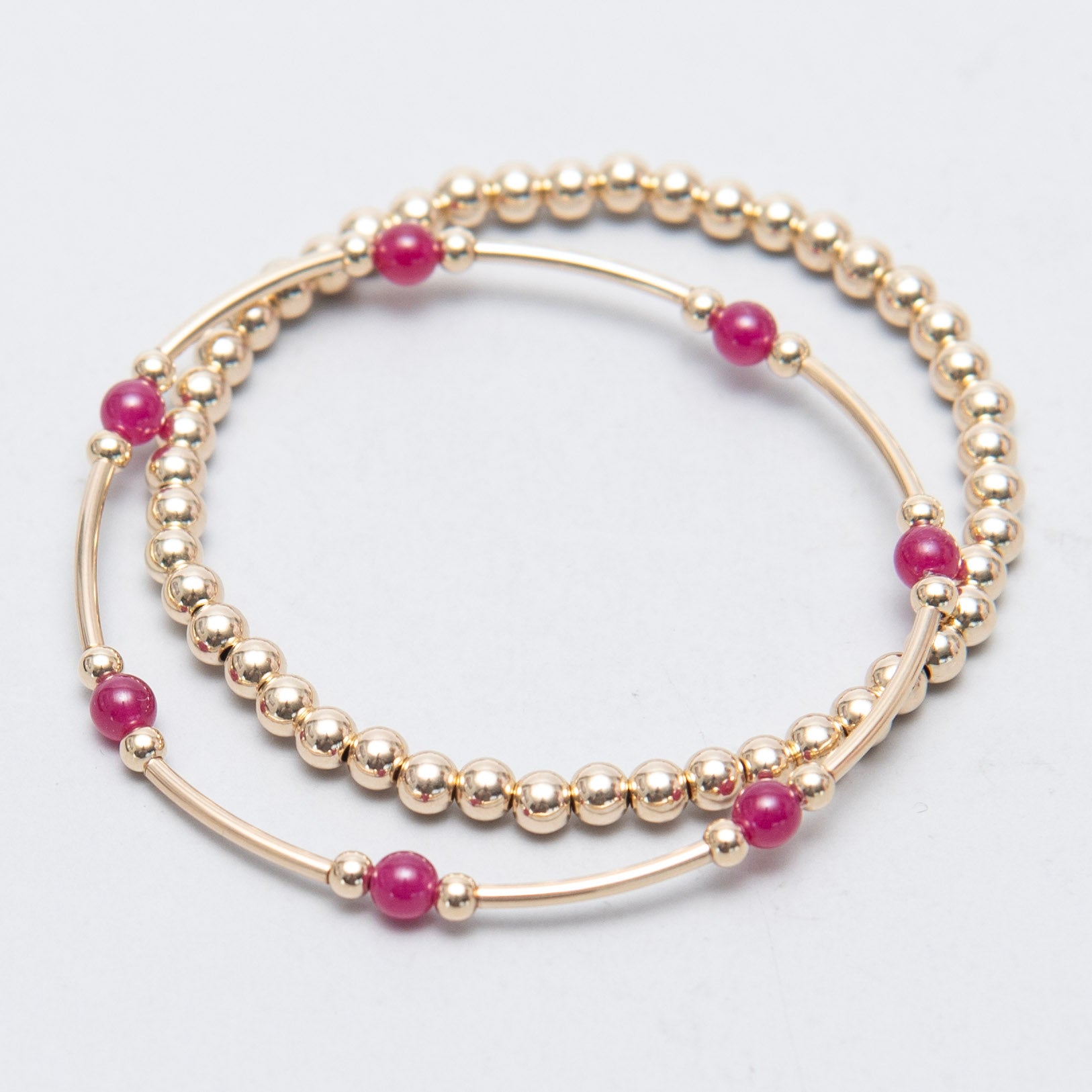 Birthstone Beaded Lux Tube Bracelet - Jewel Ya
