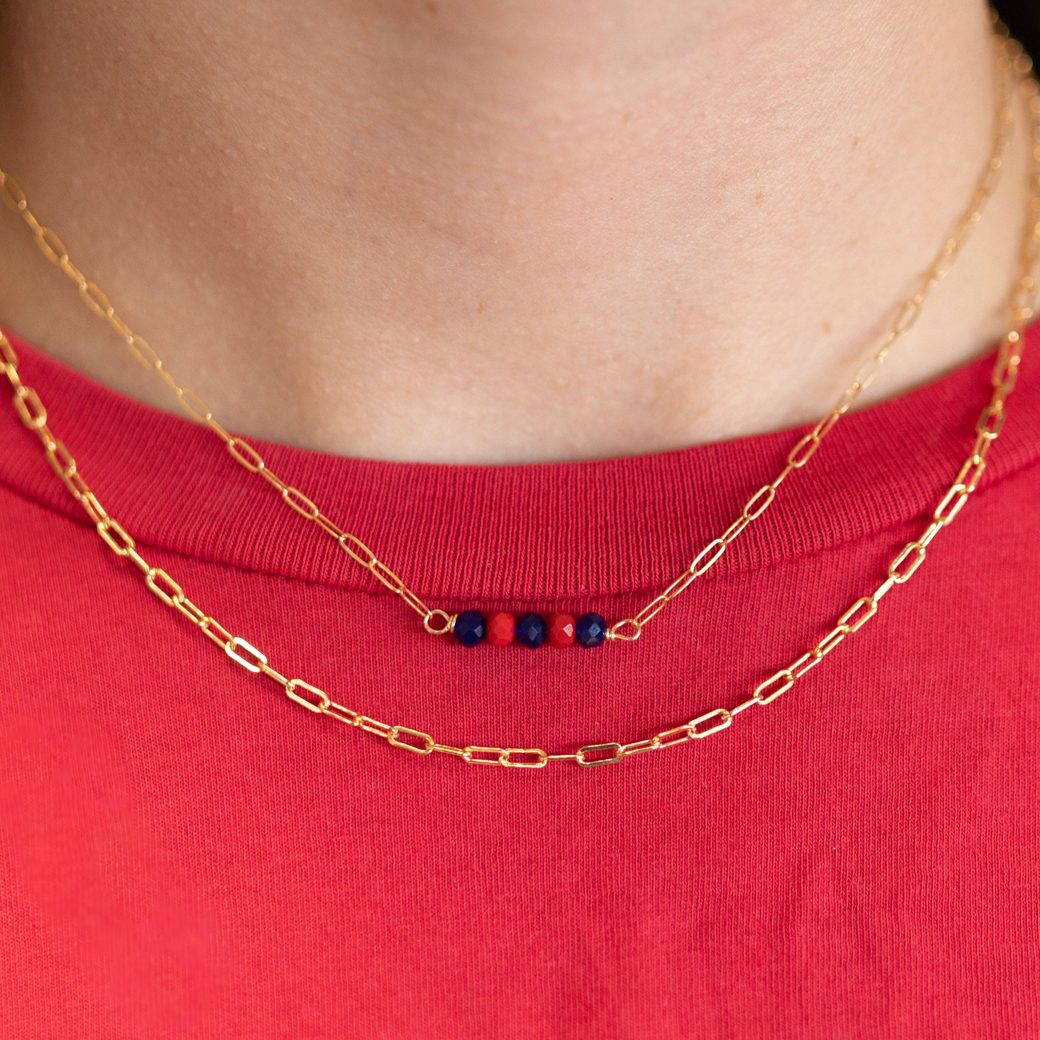 Personalized Game Day Paperclip Necklace Layering Set - Jewel Ya