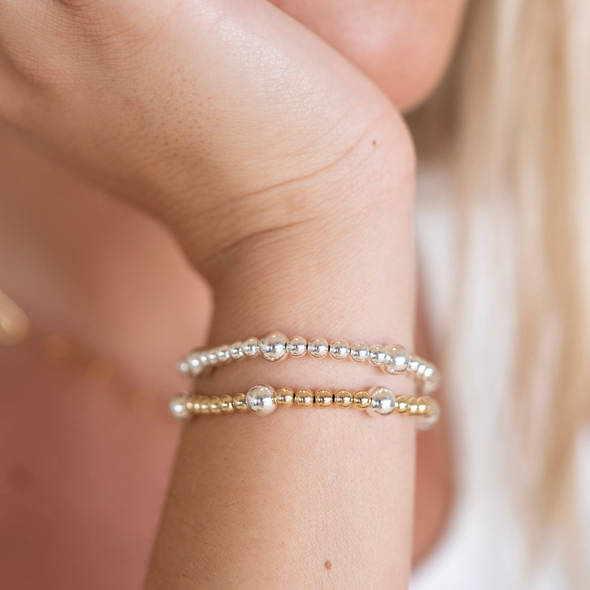 4mm Beaded Lux Station Bracelet