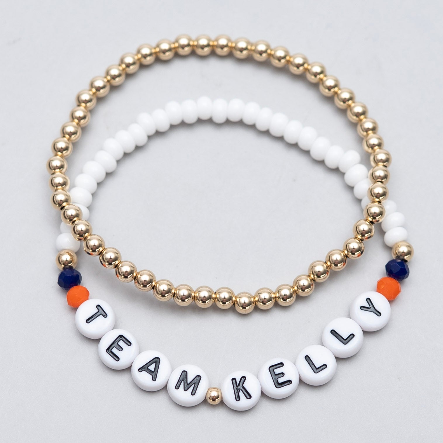 'Team Kelly' Seed Bead & Beaded Lux Bracelet Set - ALS Fundraisder