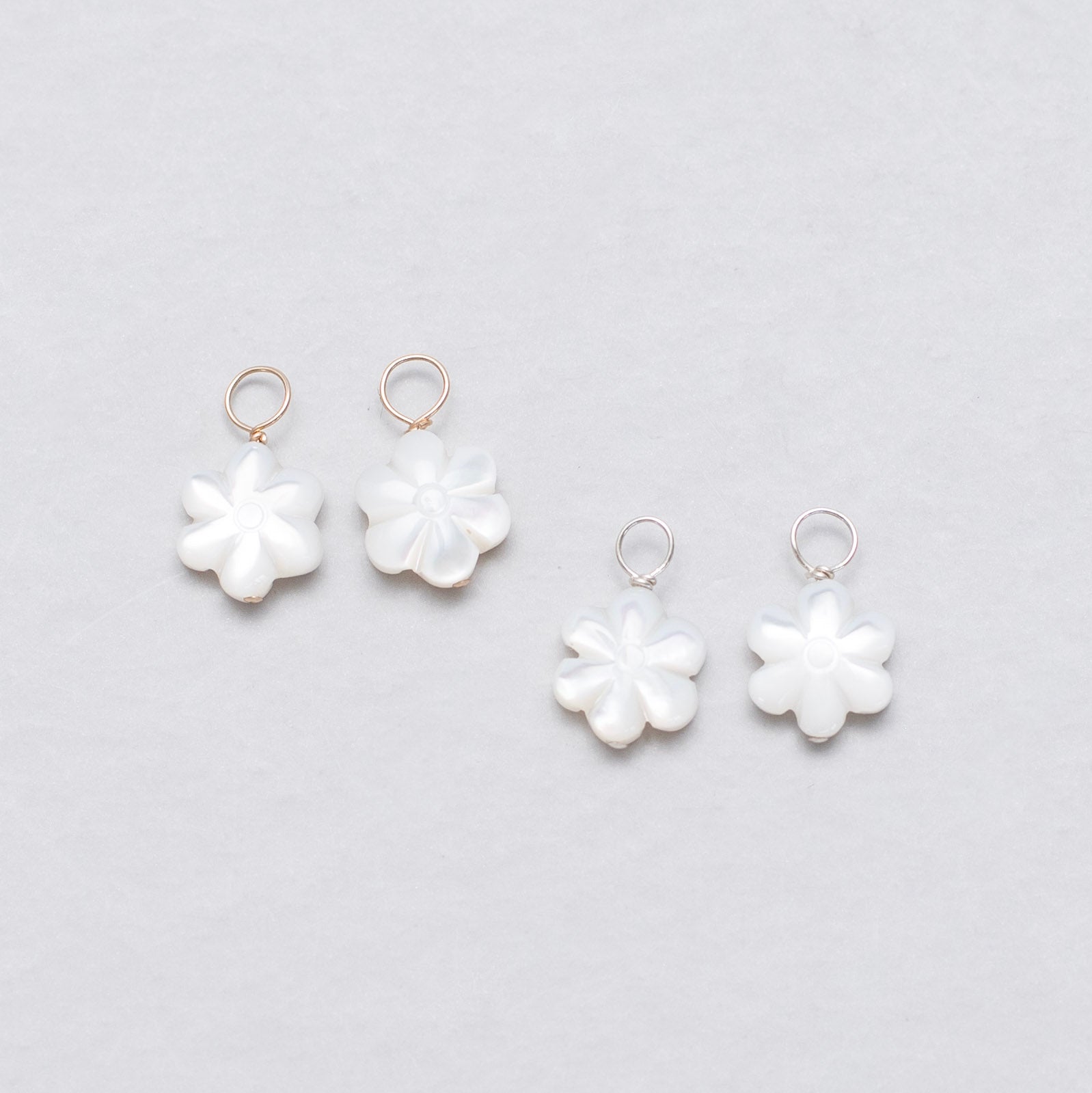 Mother of Pearl Flower Hoop Drops - Jewel Ya