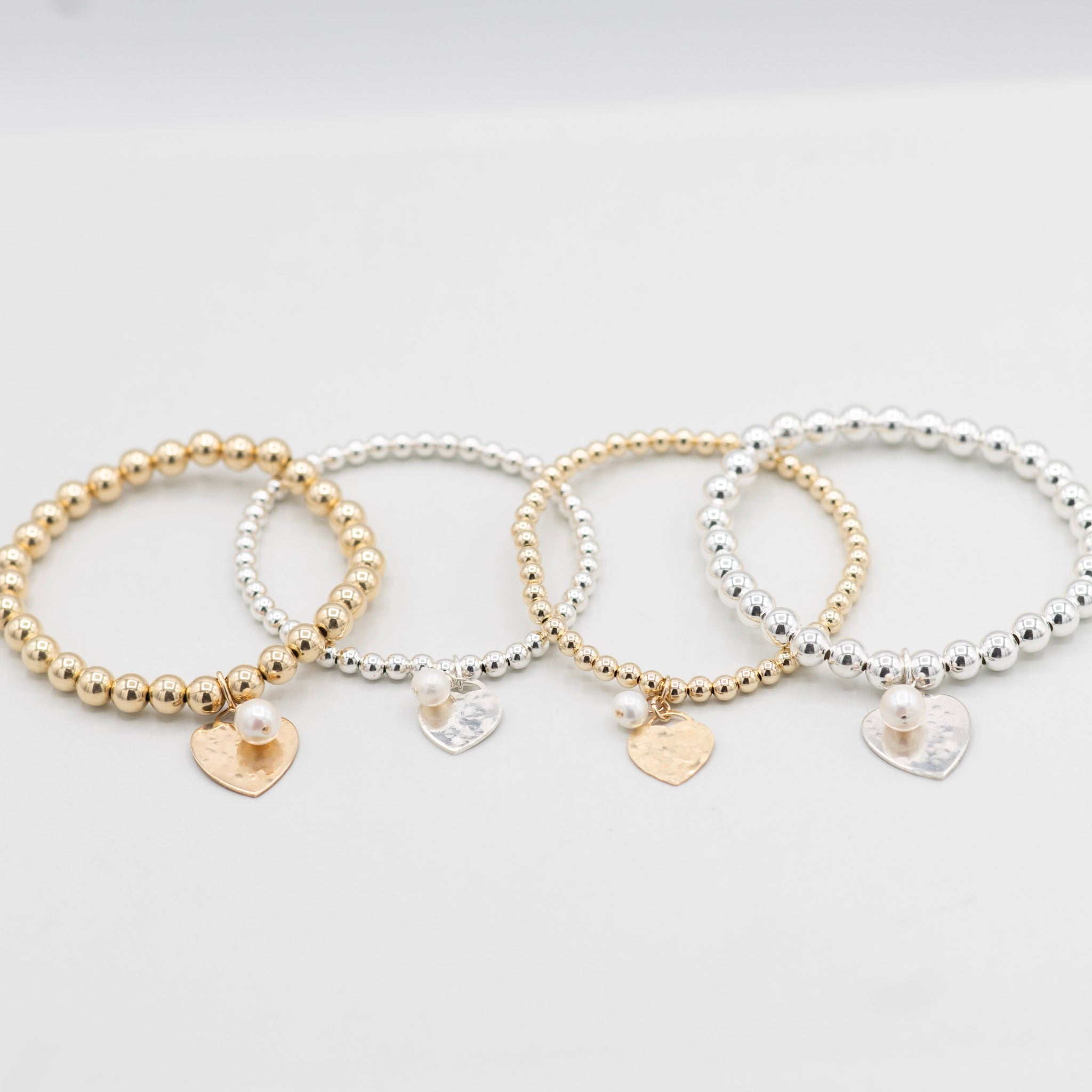 4mm 14k Gold Filled Heart Bracelet - Jewel Ya