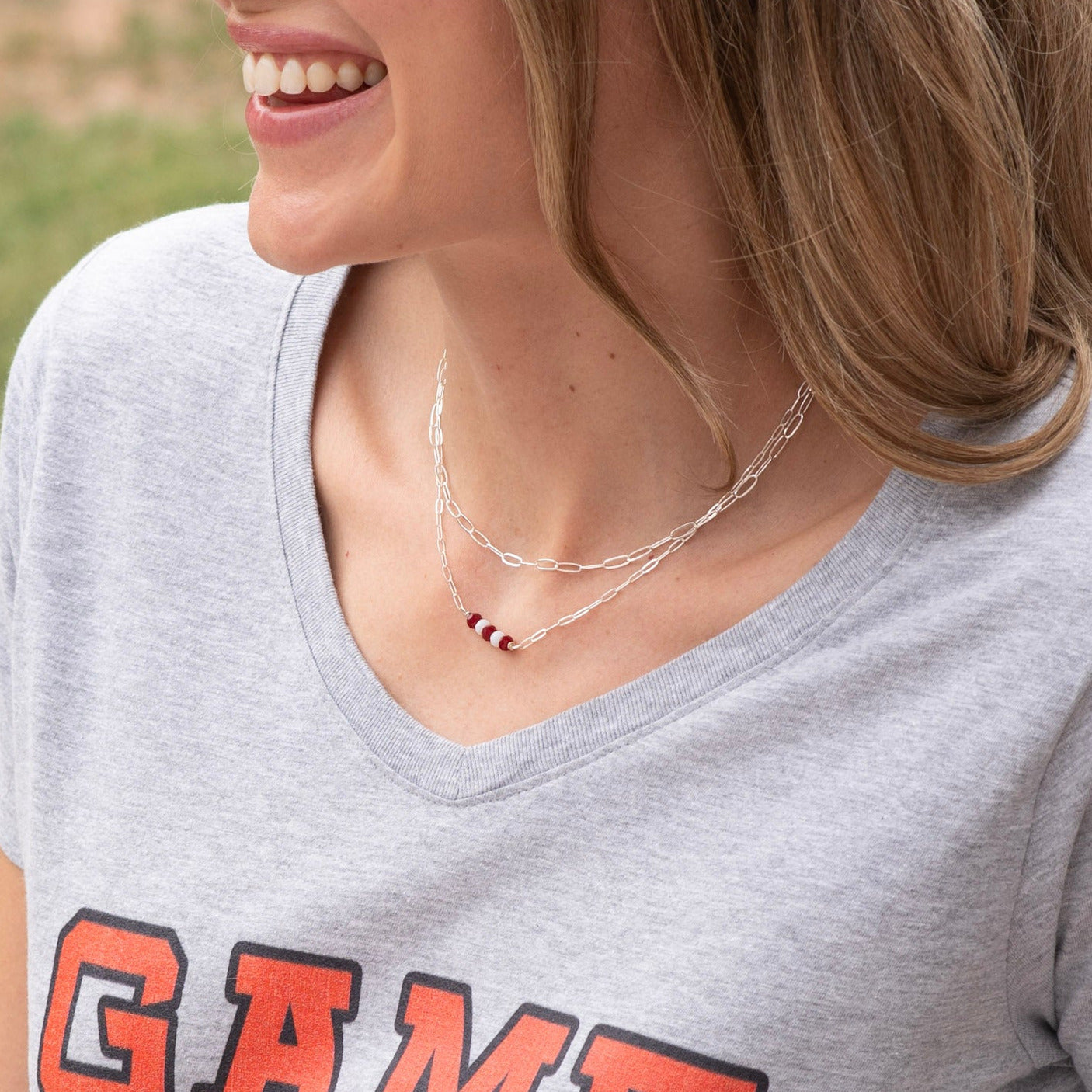 Personalized Game Day Paperclip Necklace Layering Set - Jewel Ya