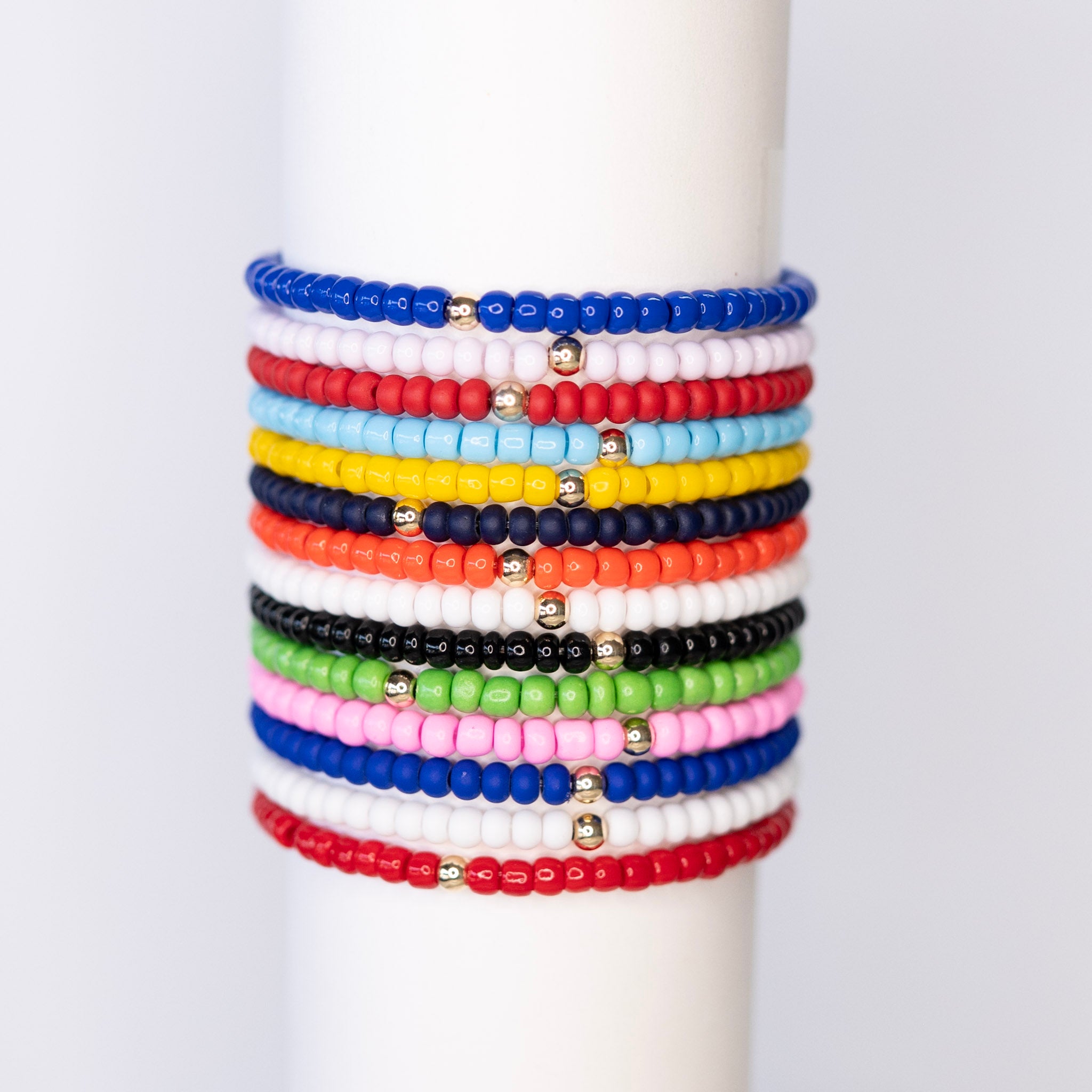 Summer Stacker Seed Bead Heart Bracelet Set