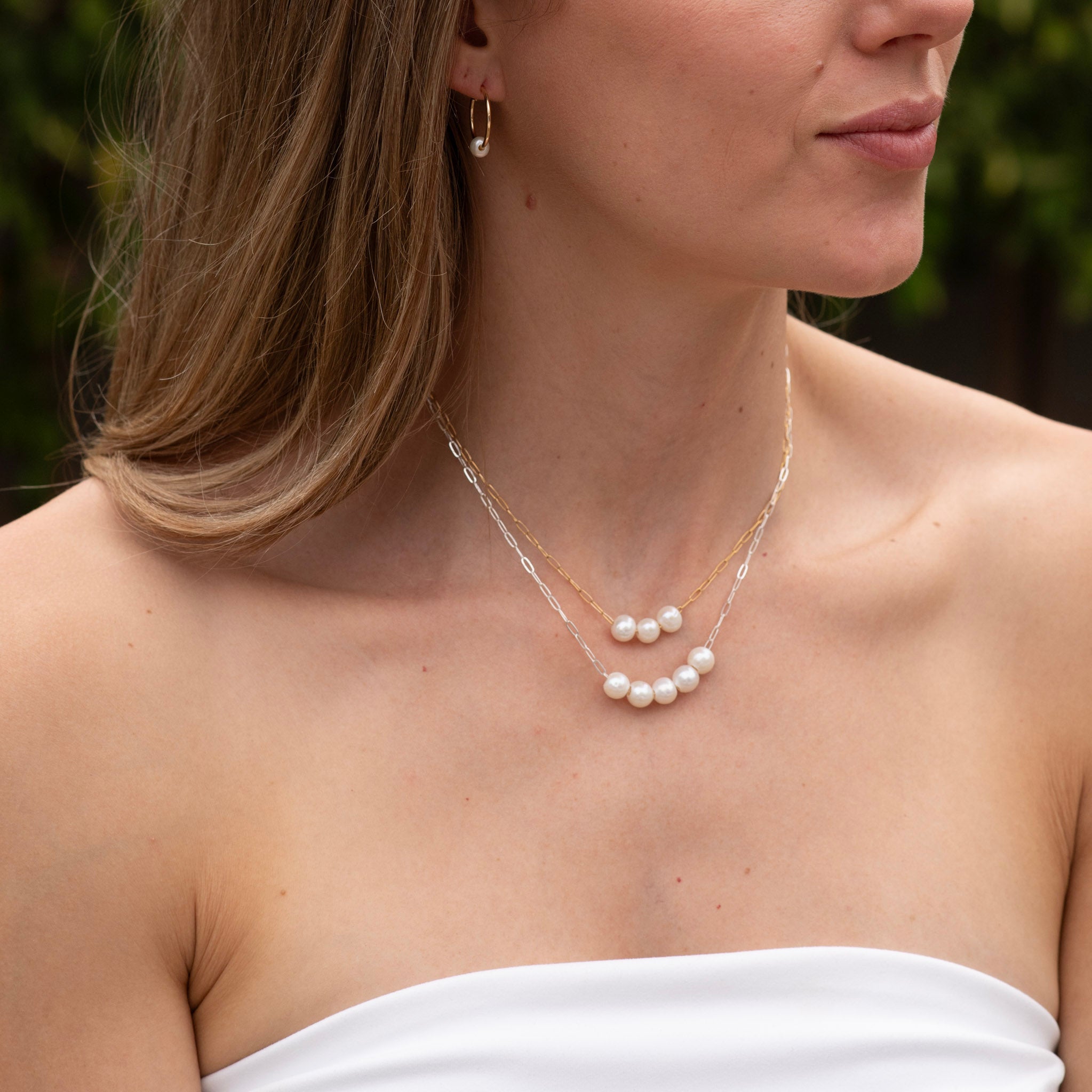 Custom Milestone Freshwater Pearl Sterling Silver Paperclip Necklace - Jewel Ya