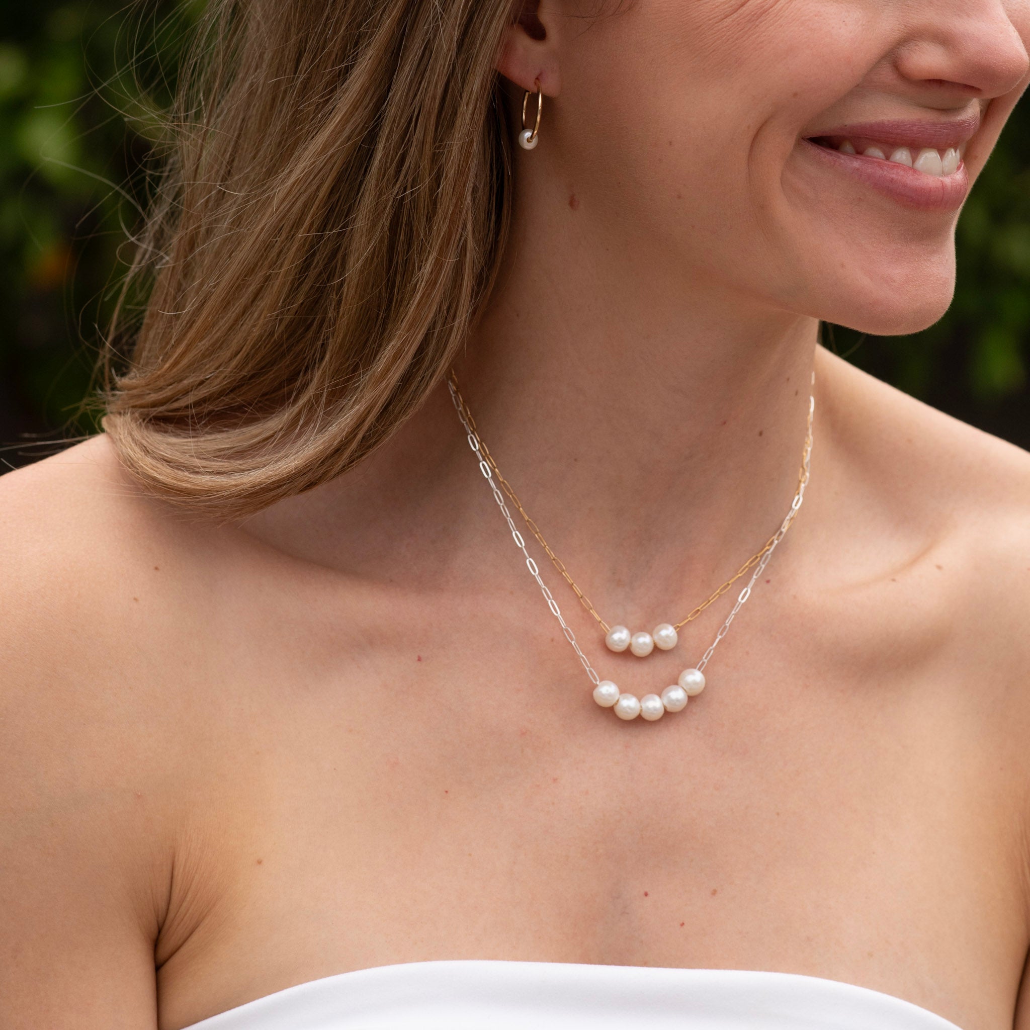 Custom Milestone Freshwater Pearl 14k Gold Filled Paperclip Necklace - Jewel Ya