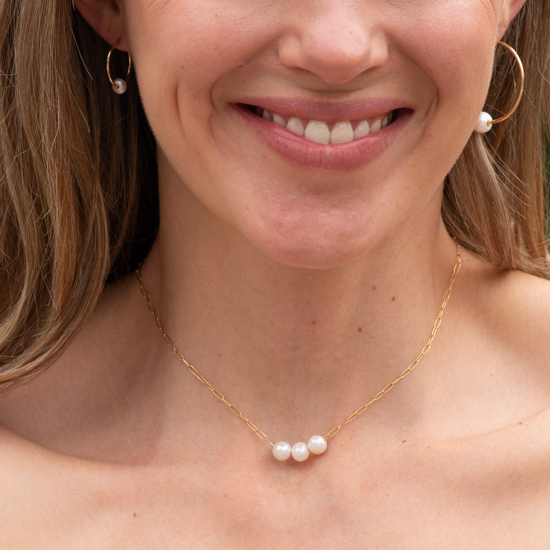 Custom Milestone Freshwater Pearl 14k Gold Filled Paperclip Necklace - Jewel Ya