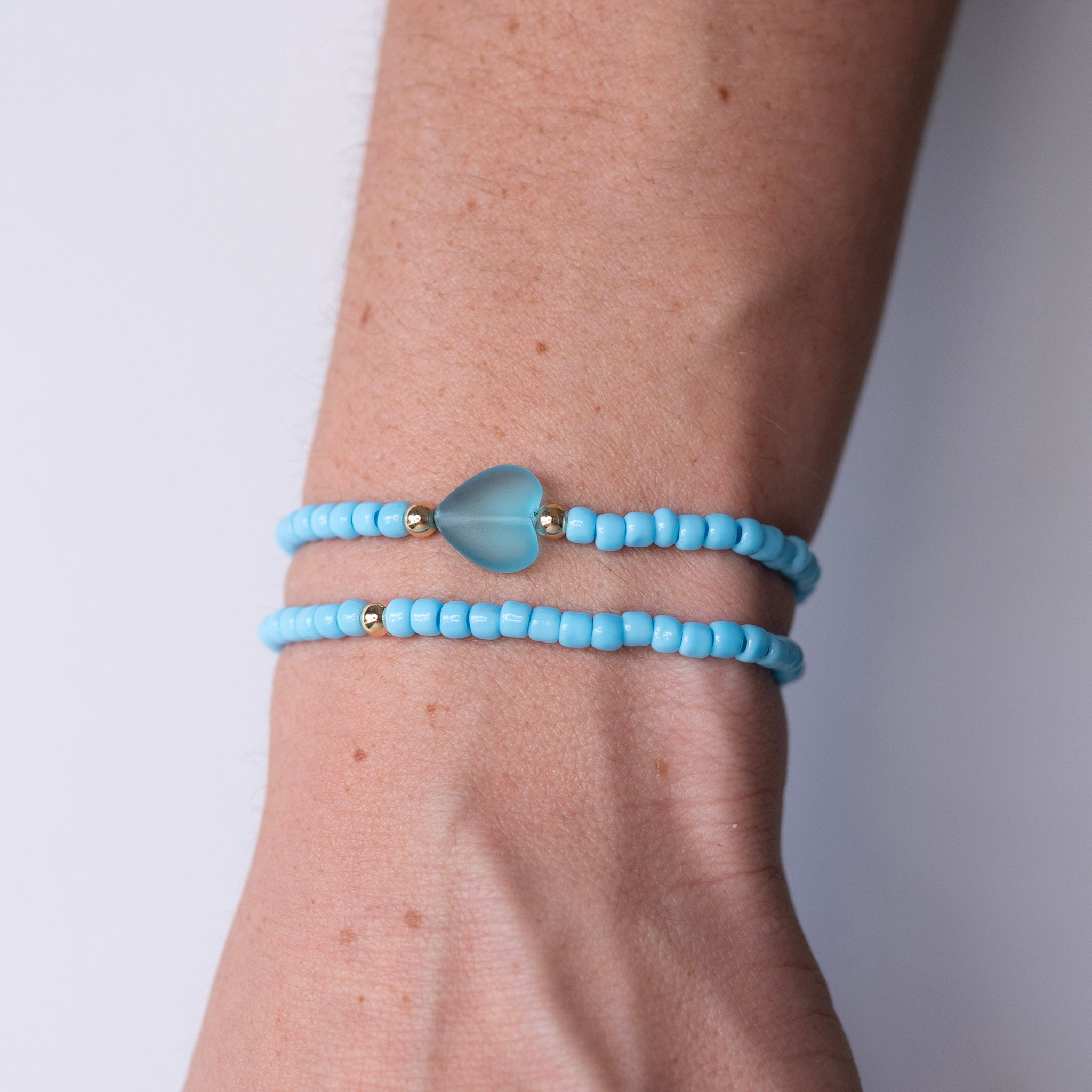 Summer Stacker Seed Bead Heart Bracelet Set - Jewel Ya