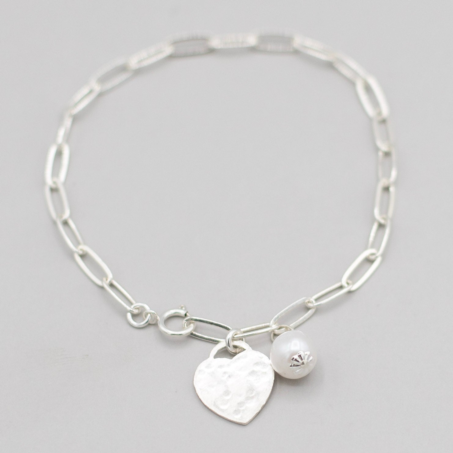 Paper Clip & Heart Bracelet - Jewel Ya