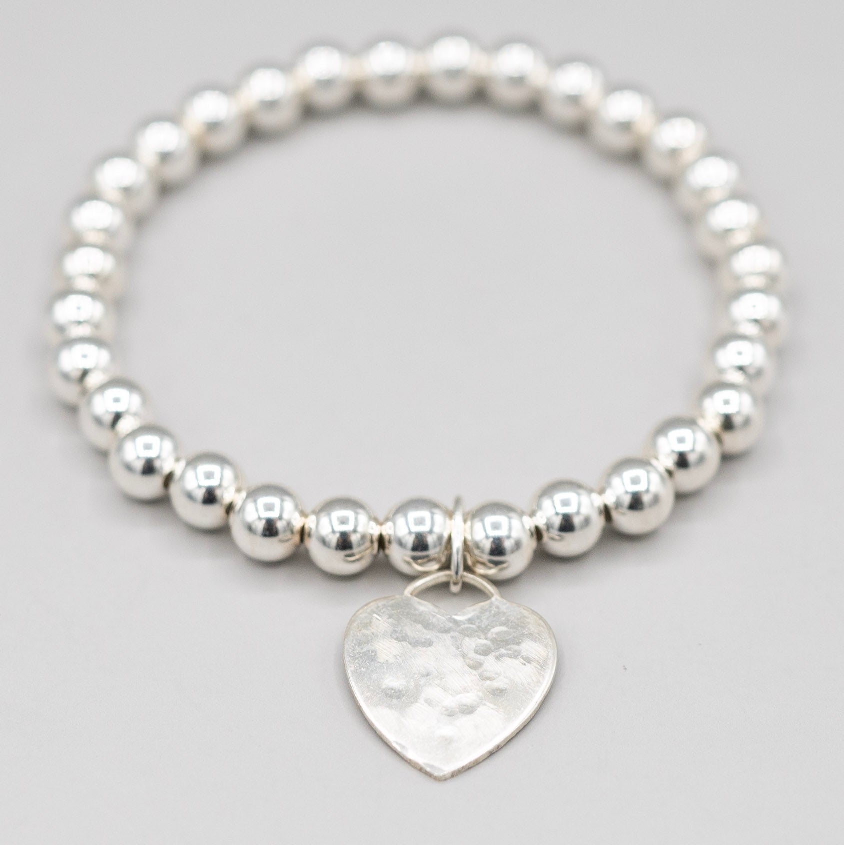 6mm Sterling Silver Heart Bracelet - Jewel Ya