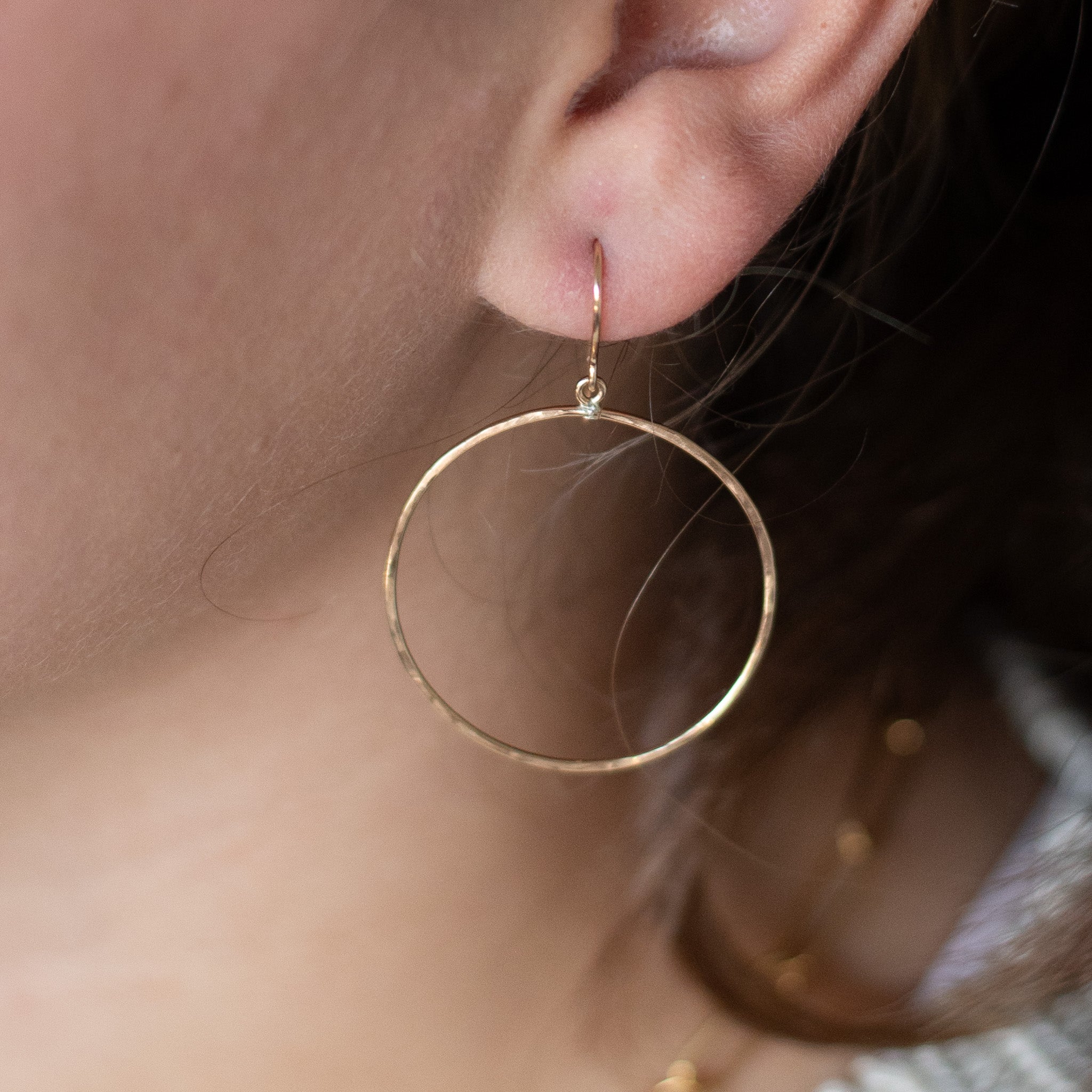 14k Gold Filled Hand Hammered Earrings - Jewel Ya