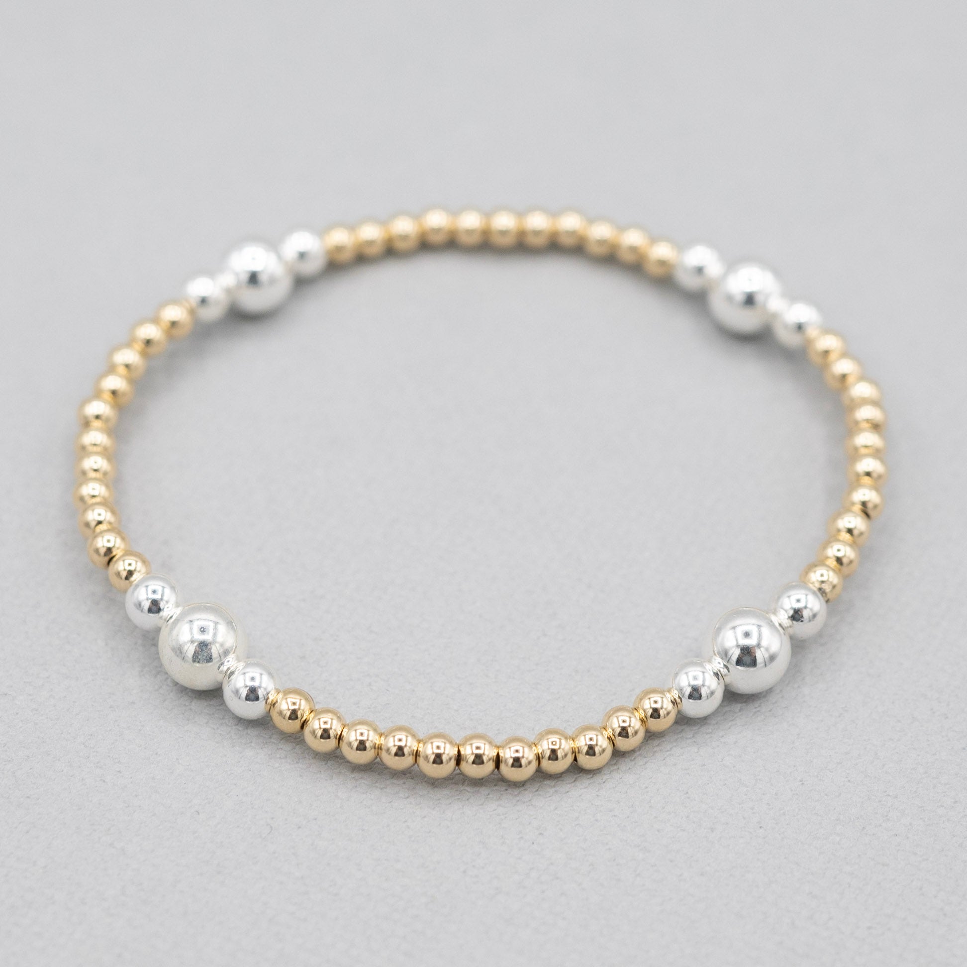 3mm & 4mm Beaded Lux Station Bracelet