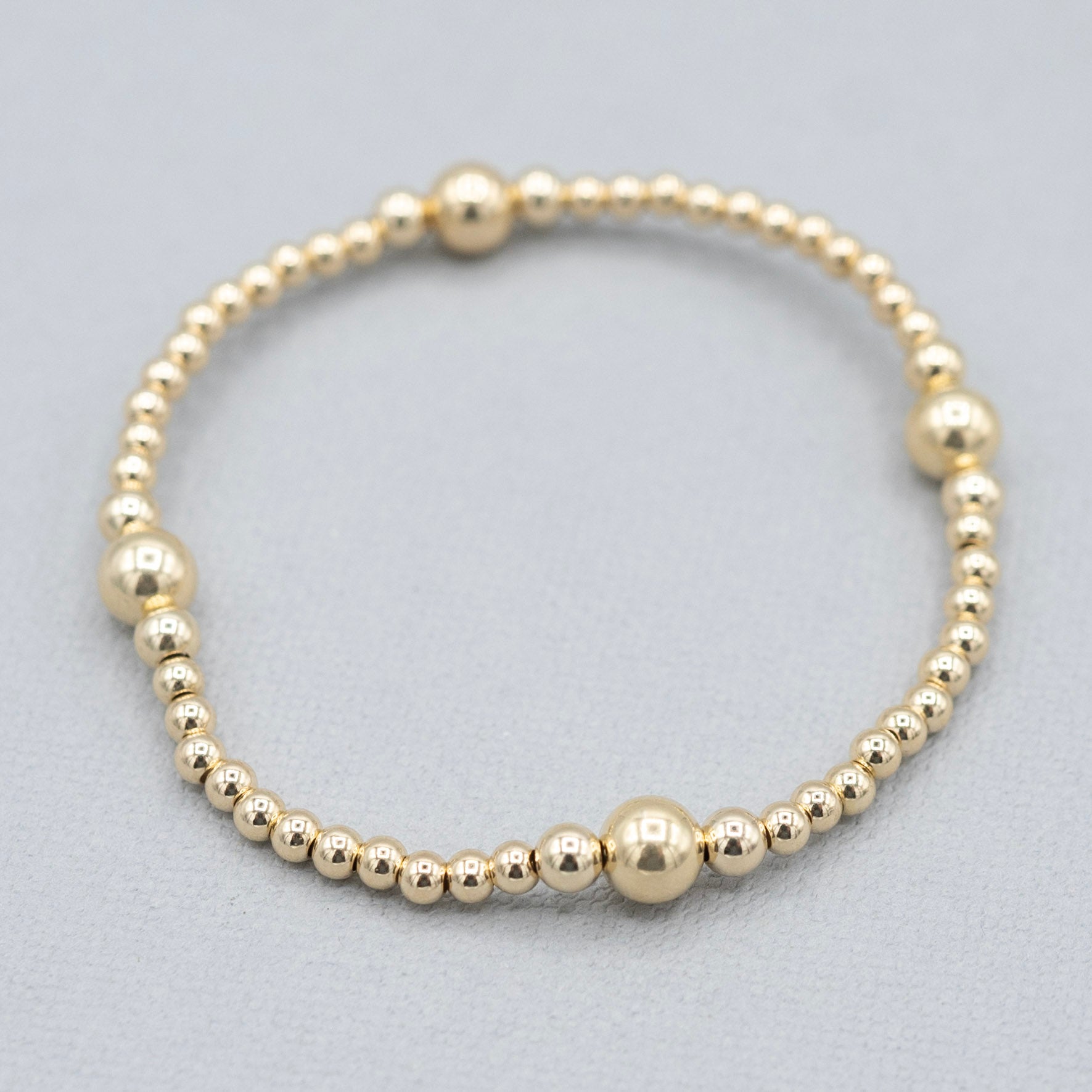 3mm & 4mm Beaded Lux Station Bracelet - Jewel Ya