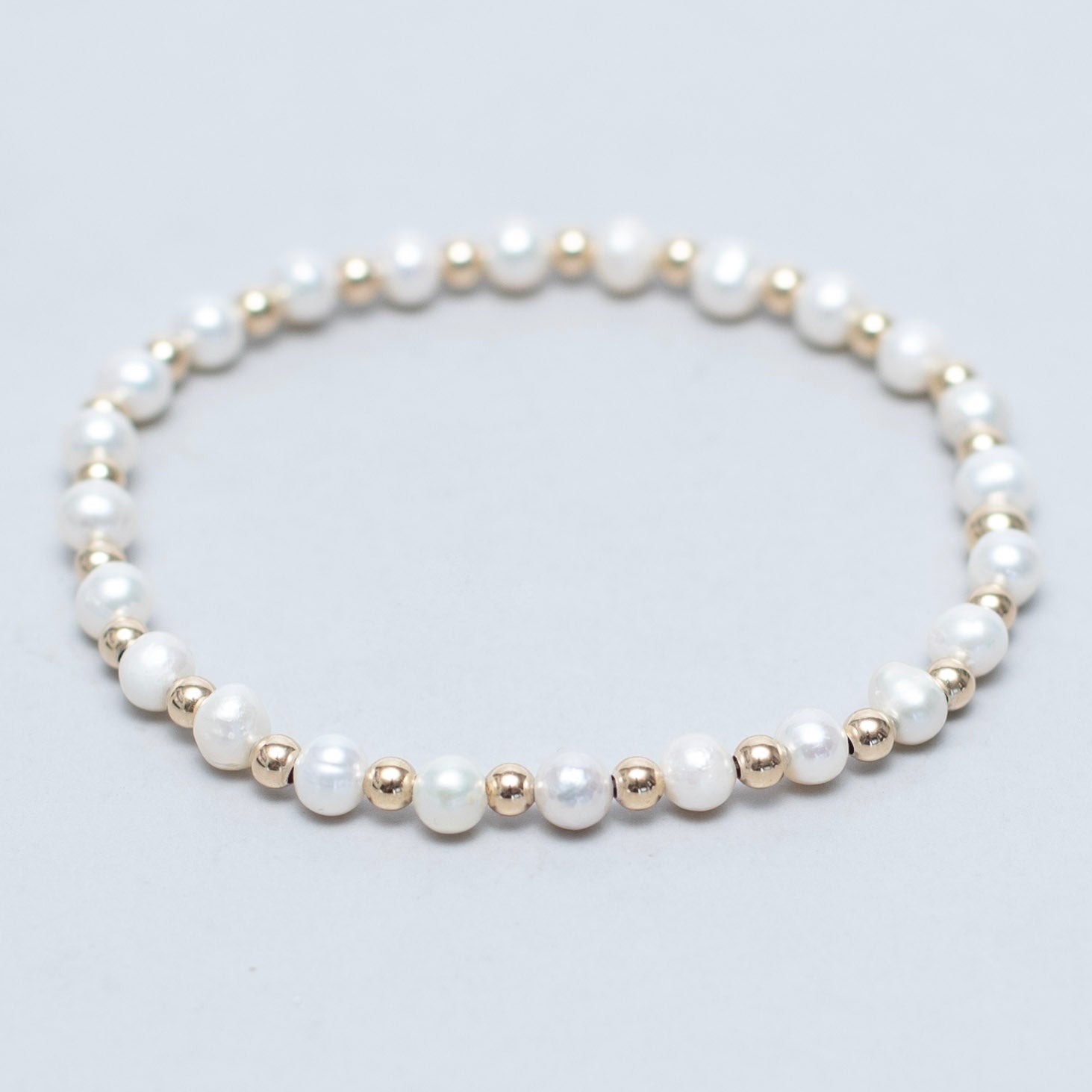 4mm Freshwater Pearl & Beaded Lux Bracelet