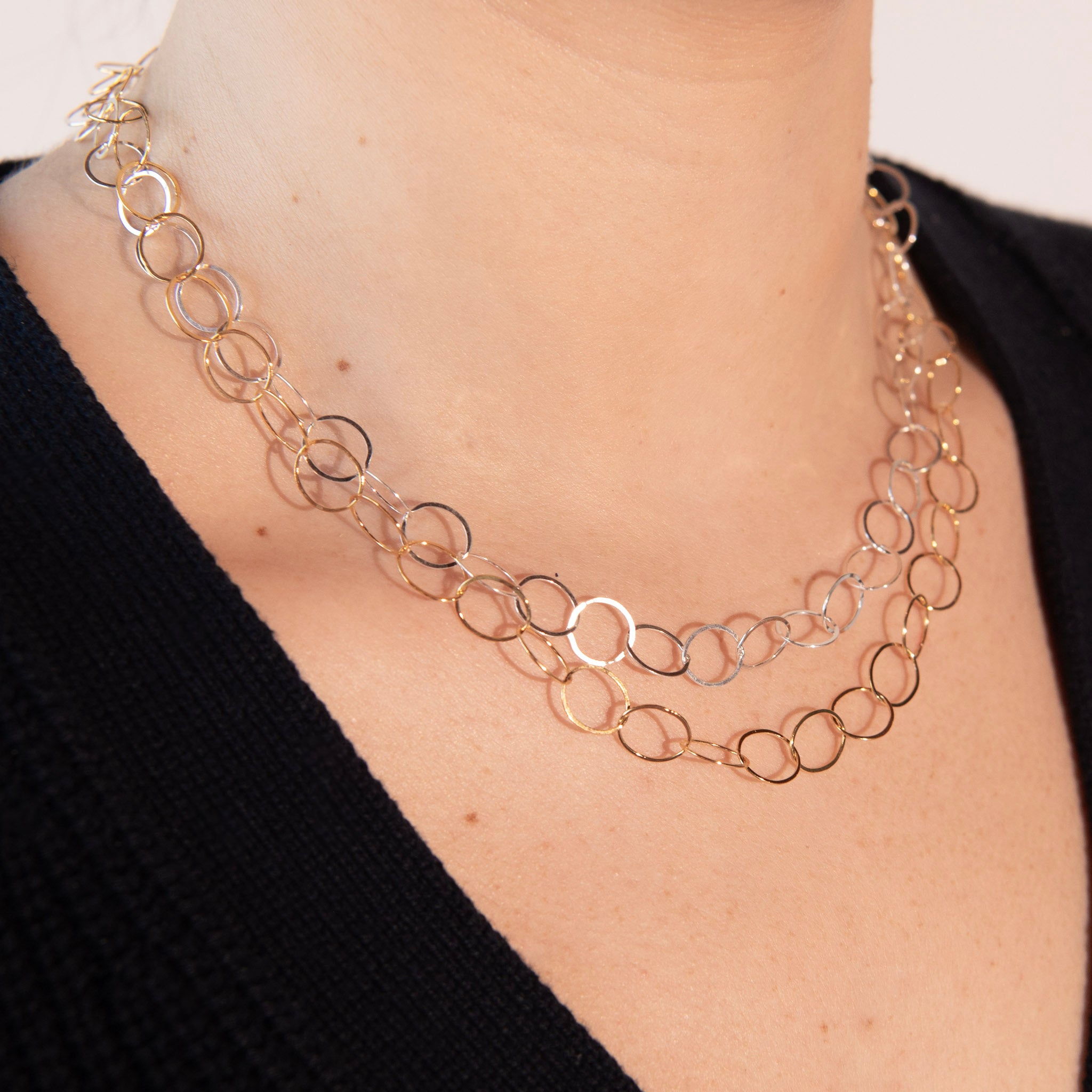 14k Gold Filled 10mm Circle Layering Chain - Jewel Ya