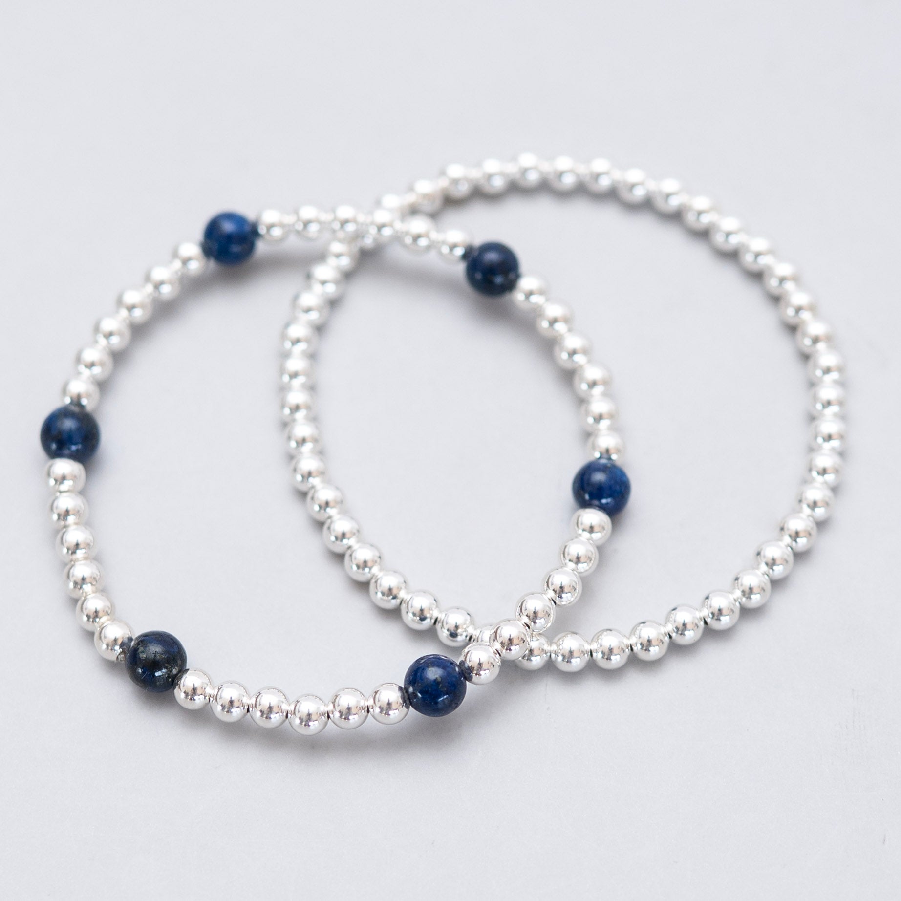 Lapis Station & Beaded Lux Bracelet Set