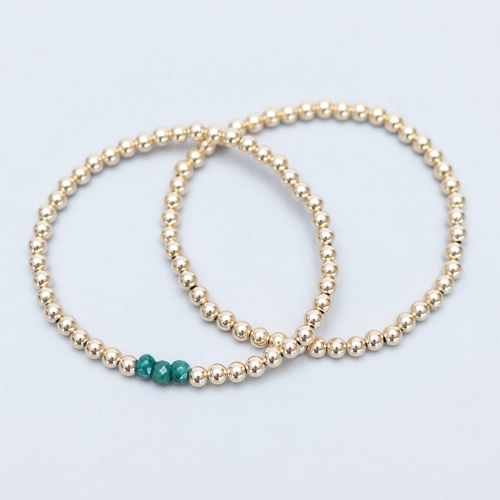 4mm Birthstone & Beaded Lux Bracelet Set