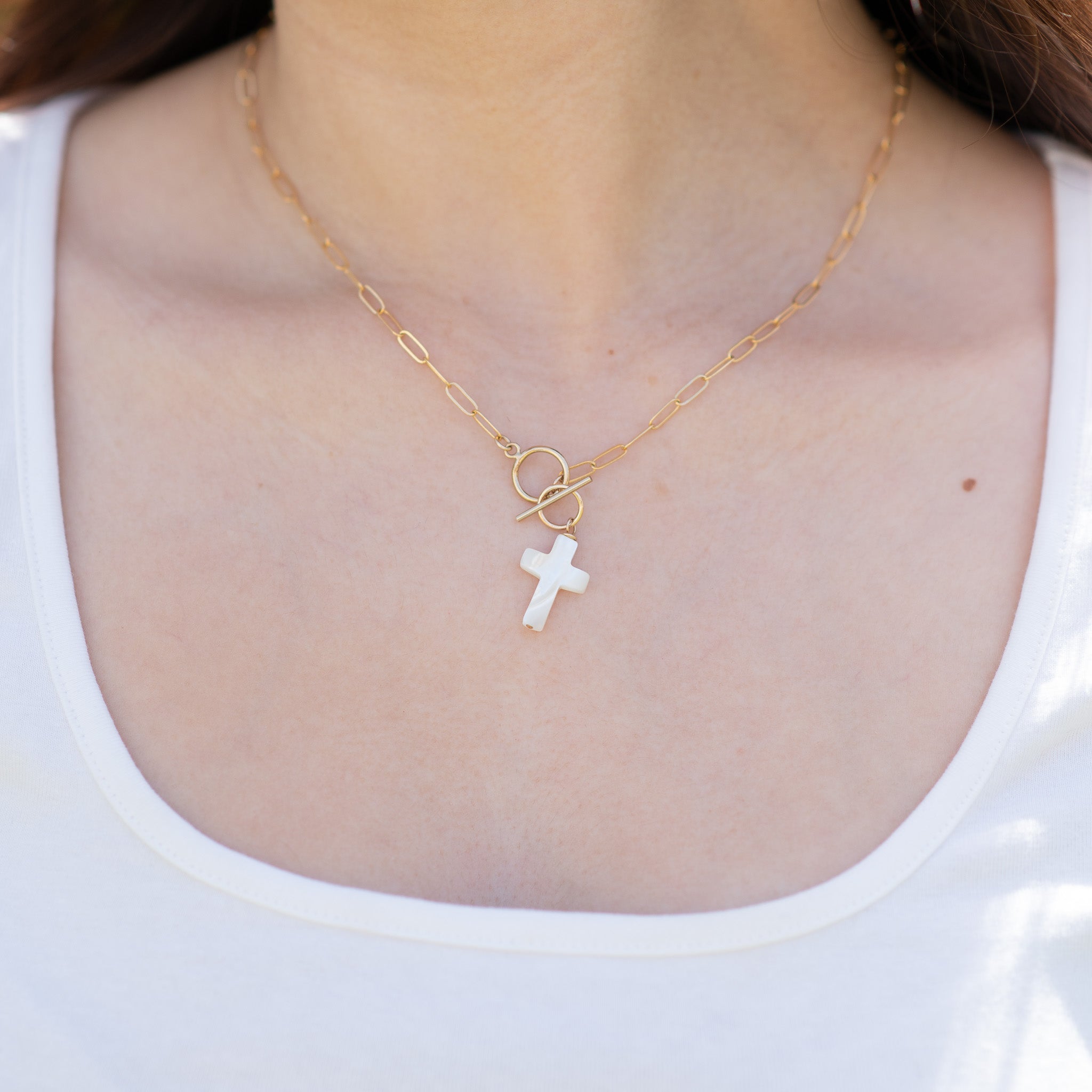 Mother of Pearl Cross Charms - Jewel Ya