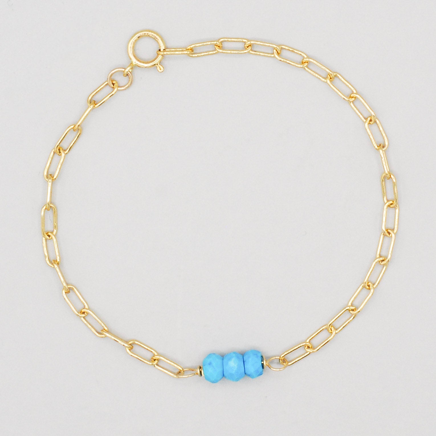 December Turquoise Paperclip Chain Bracelet - Jewel Ya