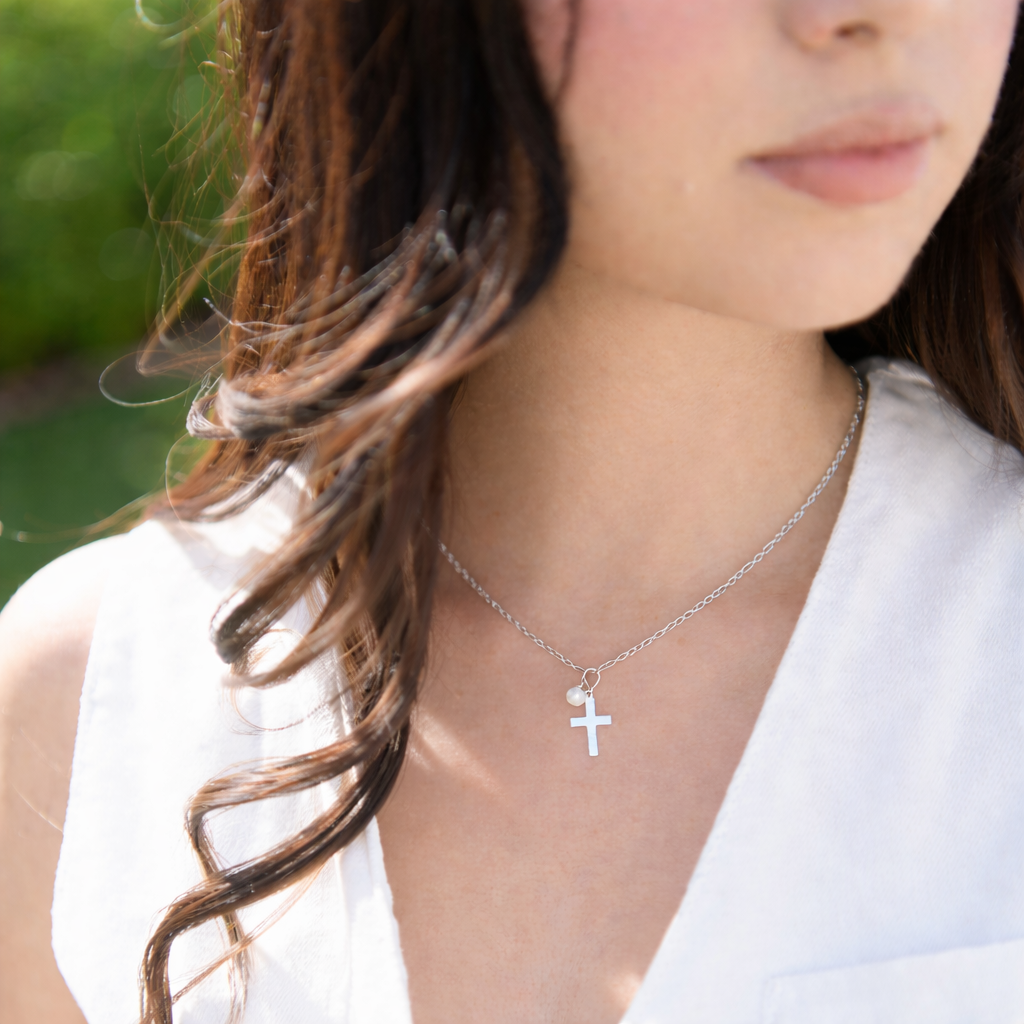 Birthstone Cross Necklace - Jewel Ya